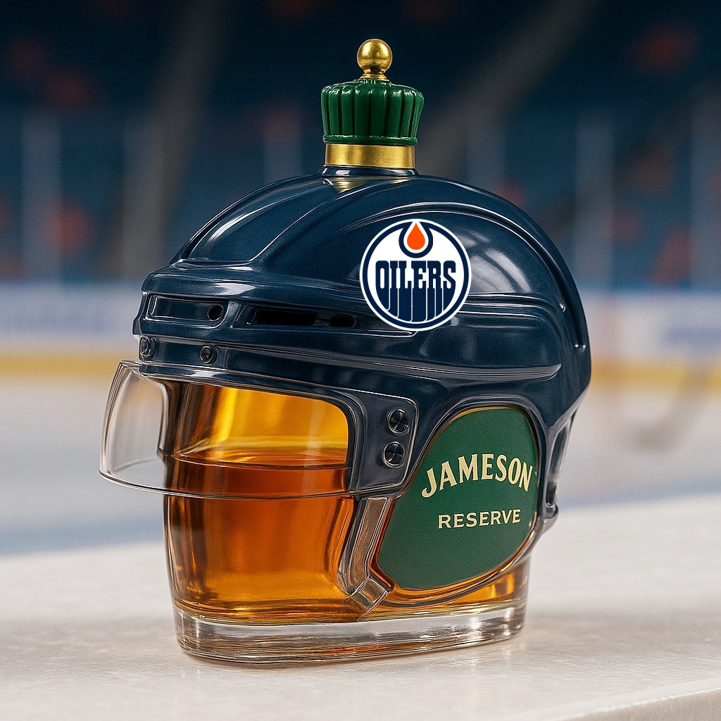 Edmonton Oilers Helmet Whiskey Bottle