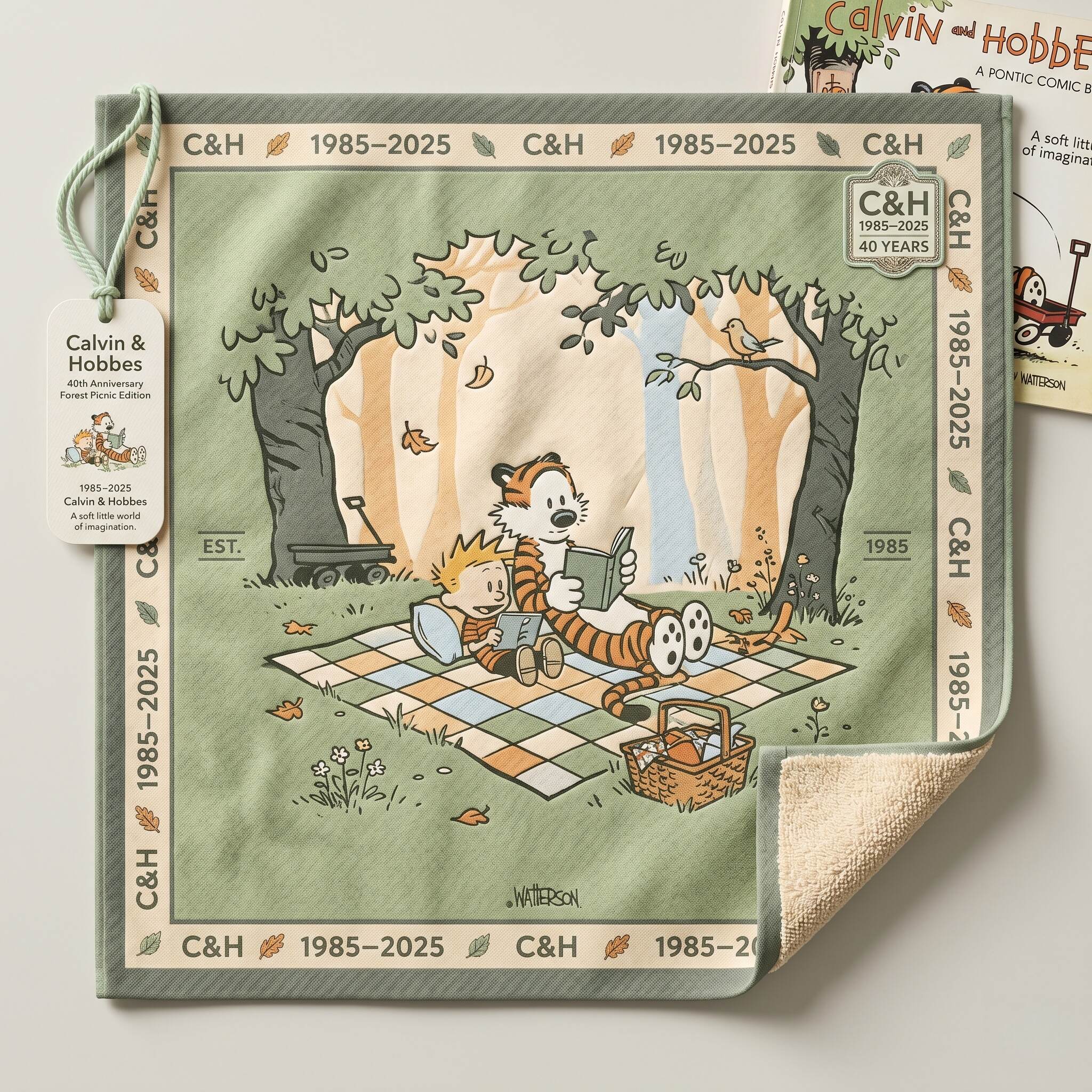 Calvin & Hobbes 40th Anniversary Collector Fabric Piece