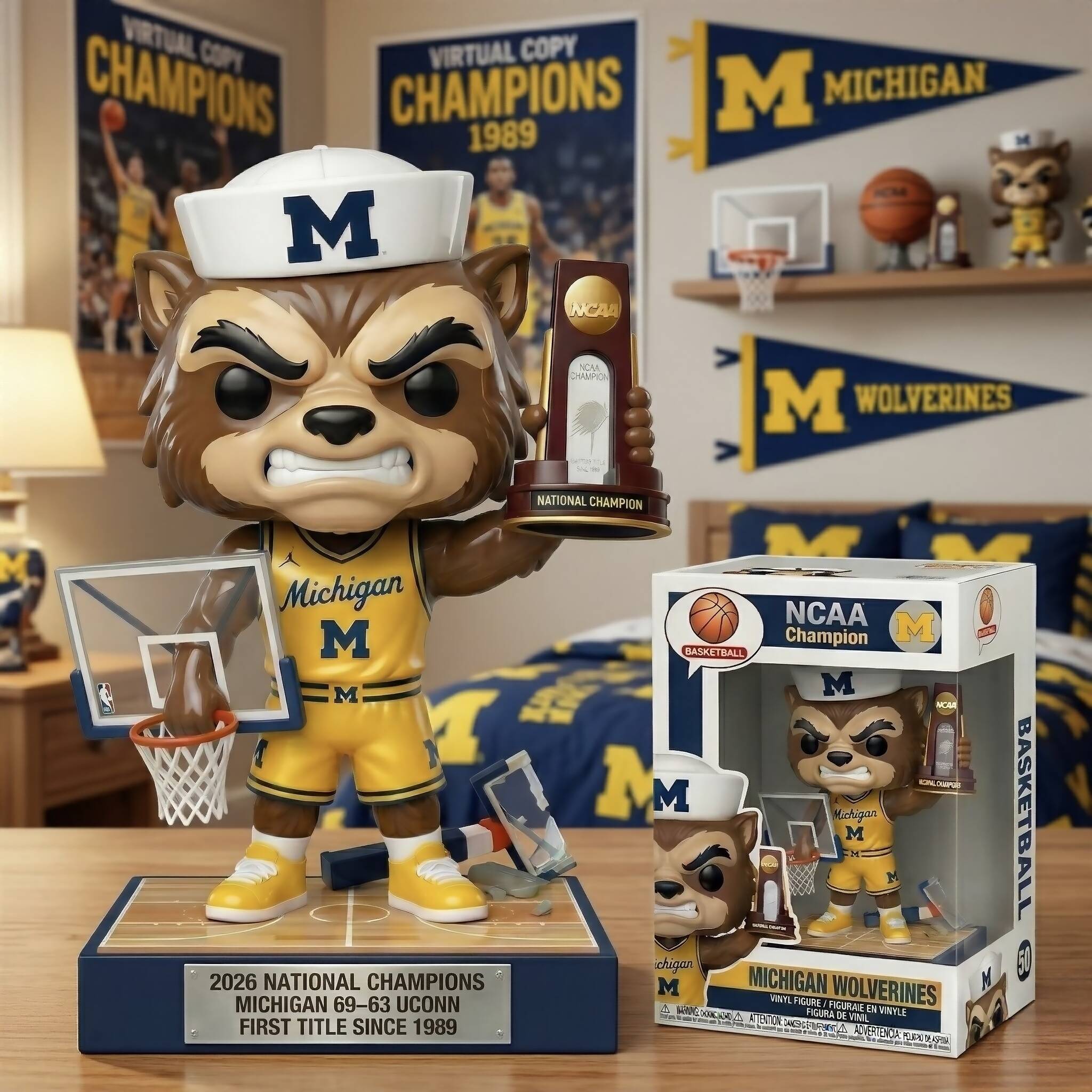 🏀 Michigan Wolverines 2026 NCAA Champion Pop!