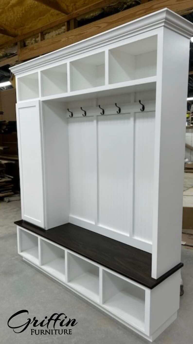 DALLAS 4 section hall tree with bench and coat rack