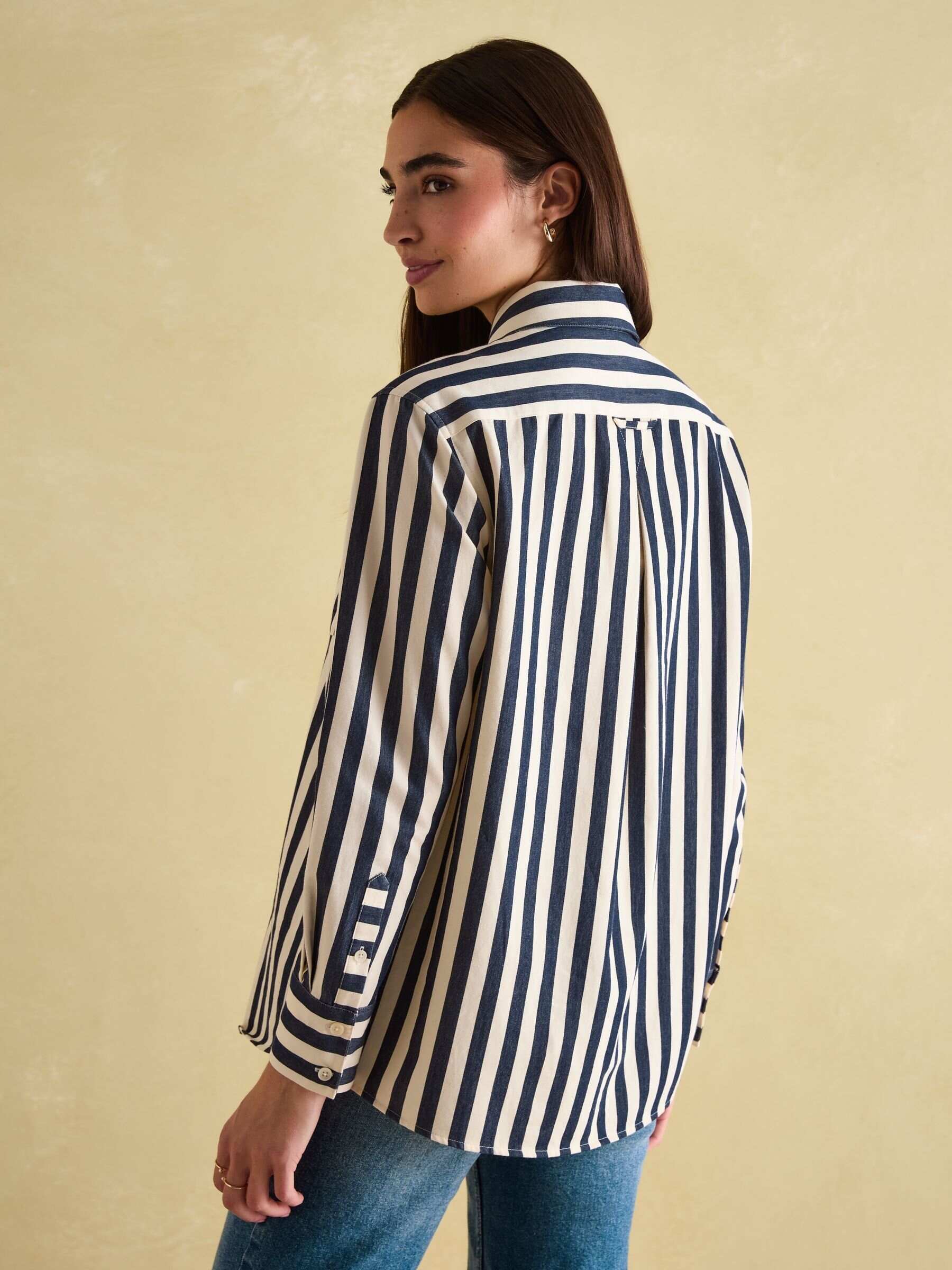 Amilla Navy & Cream Stripe Shirt