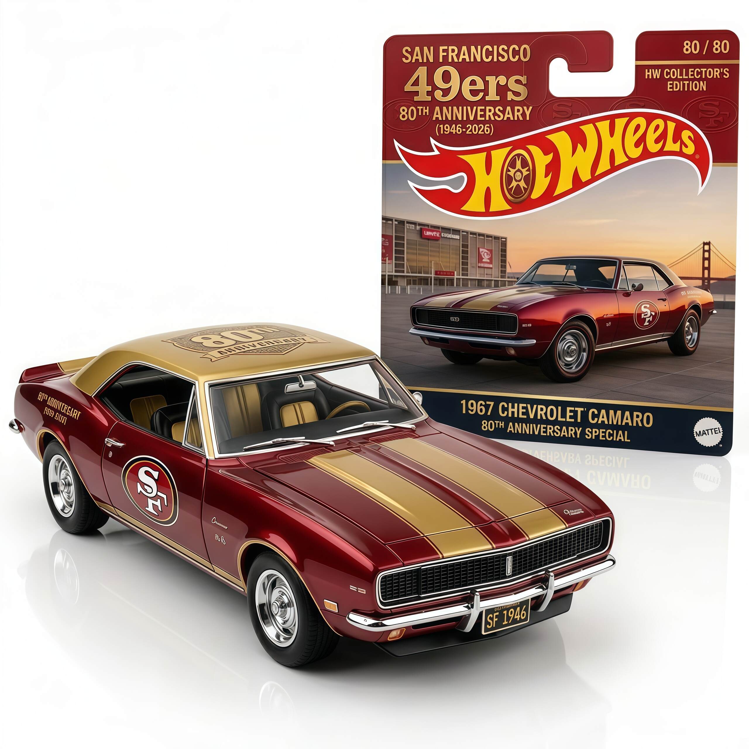 Hot Wheels San Francisco 49ers 80th Anniversary  1967  Chevrolet Camaro