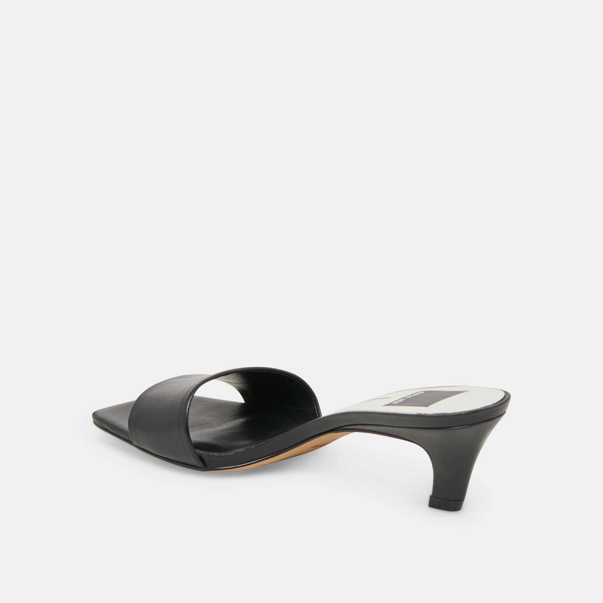 REXA WIDE HEELS BLACK LEATHER