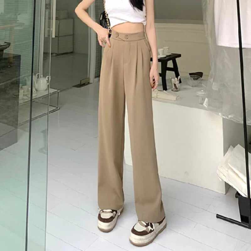 🔥2025 New Figure-flattering versatile high-waisted wide leg trousers