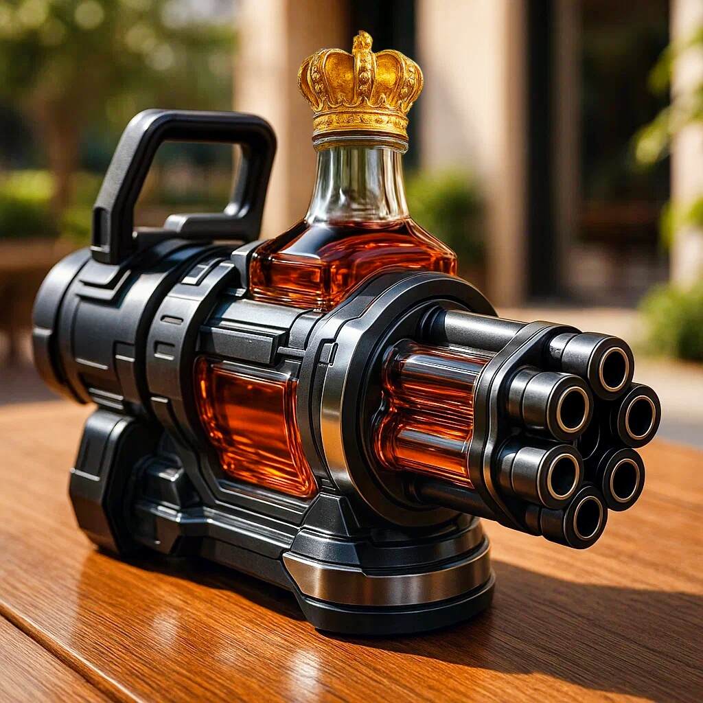 M134 Minigun Whiskey Bottle