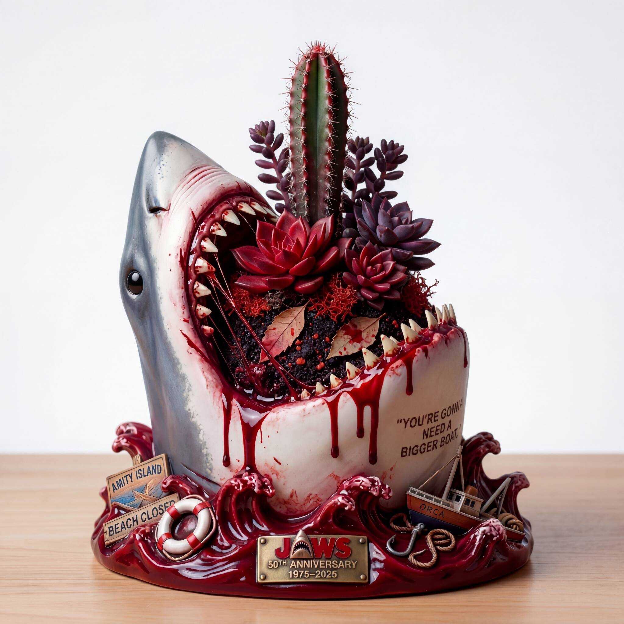 JAWS 50th Anniversary Great White Shark Planter