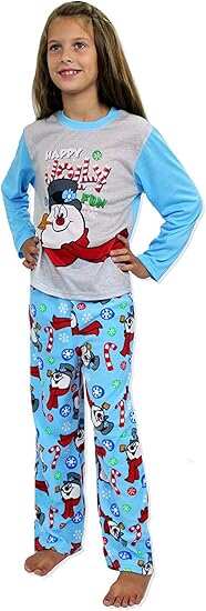 Family Matching Christmas Snowman Pajama Set Cute Cartoon Prints