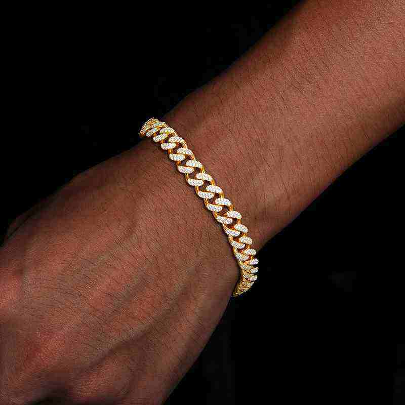 10mm S925 2 Rows Moissanite Cuban Link Bracelet