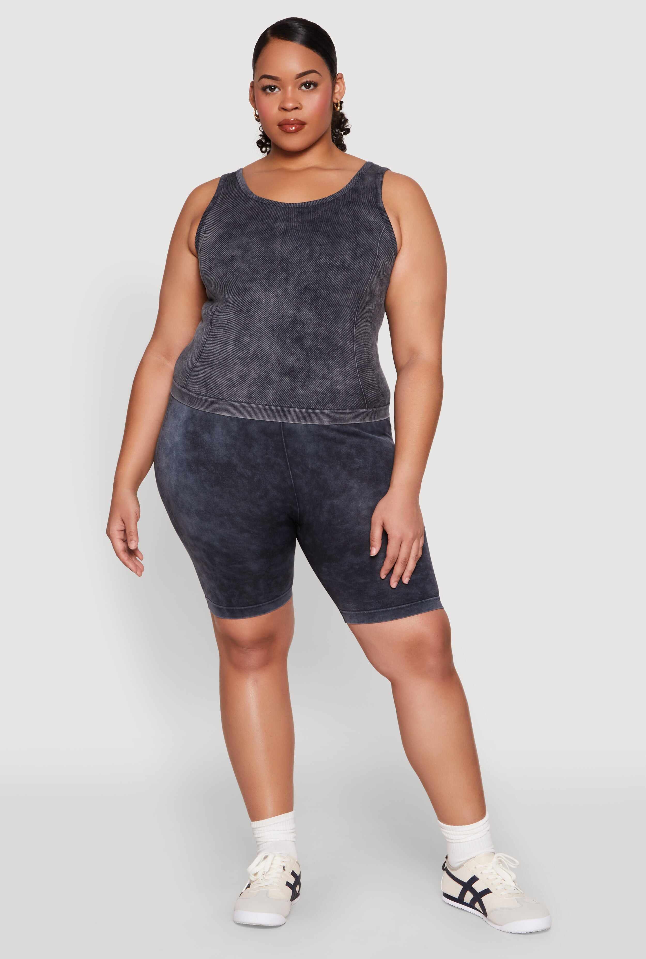 Plus Size Seamless Mineral Wash Tank Top