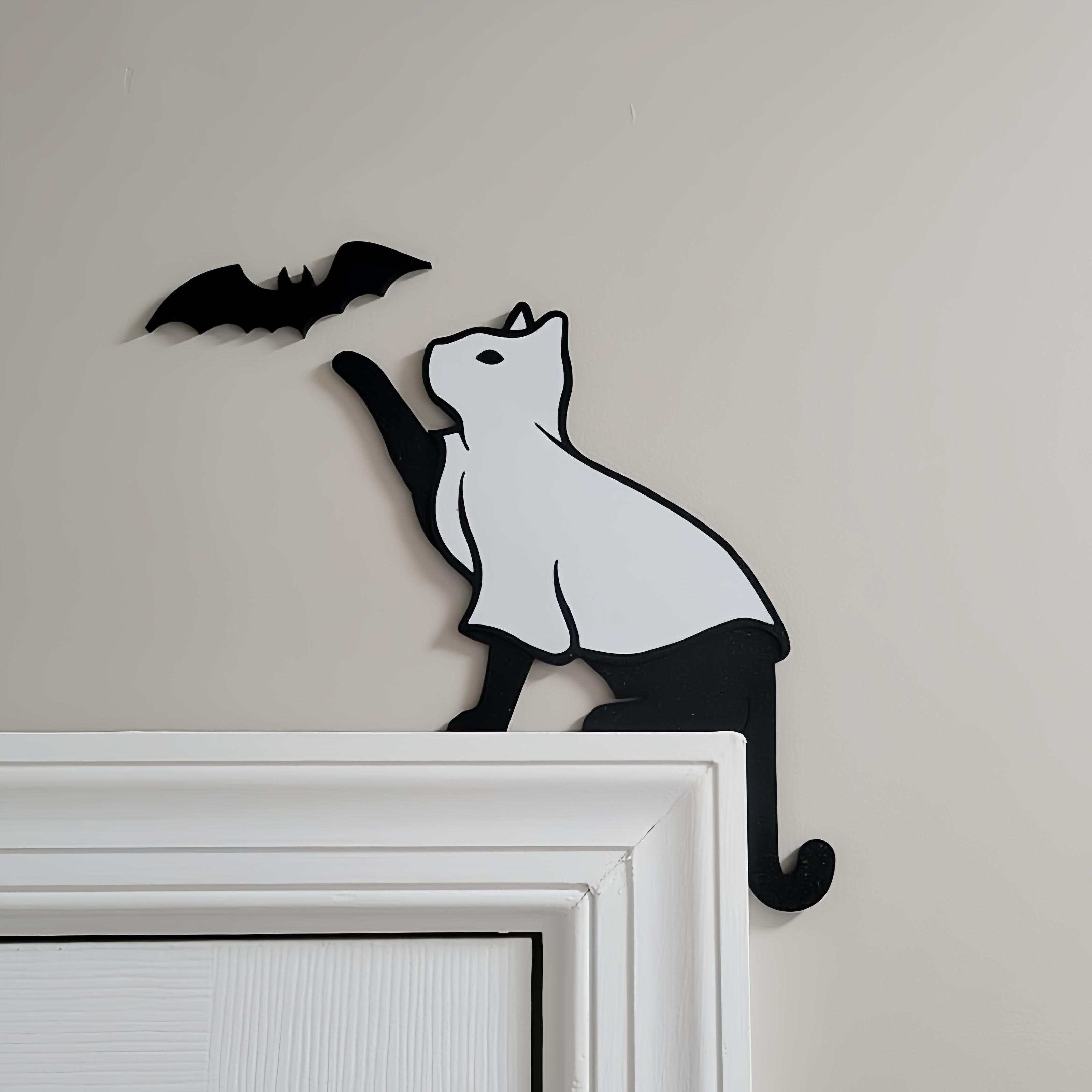 Ghost Cat Door Corner Topper Set