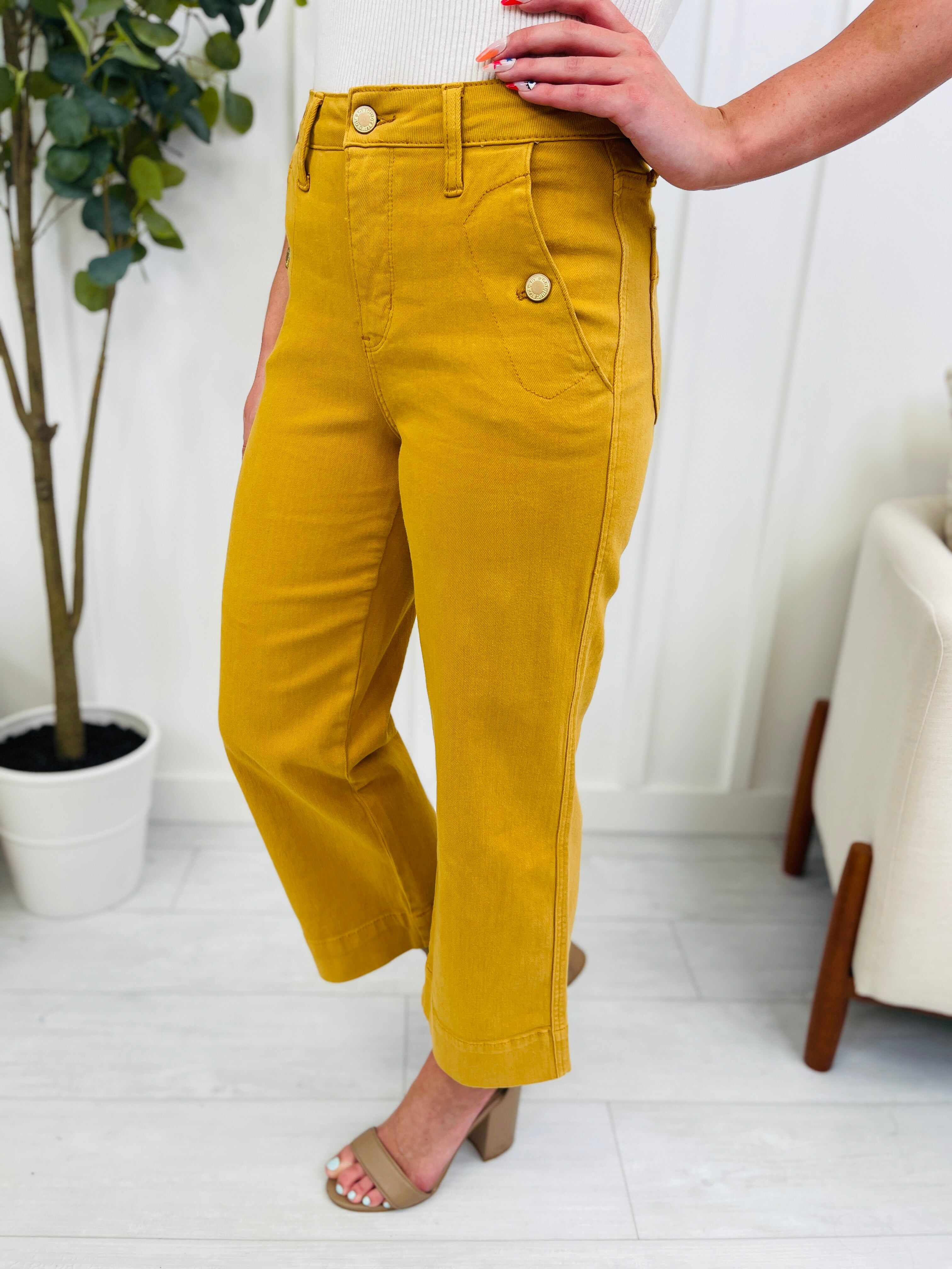 REG/CURVY You Are My Sunshine Cropped Wide Leg Jeans
