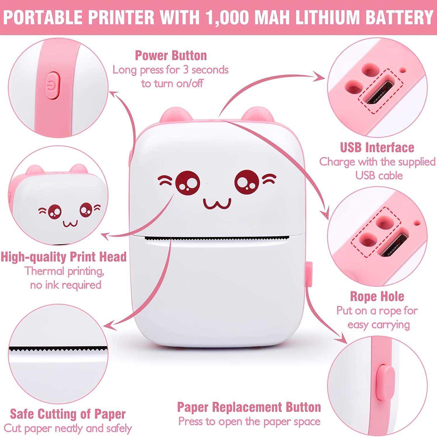 Portable Printer, Mini Pocket Wireless Thermal Printers