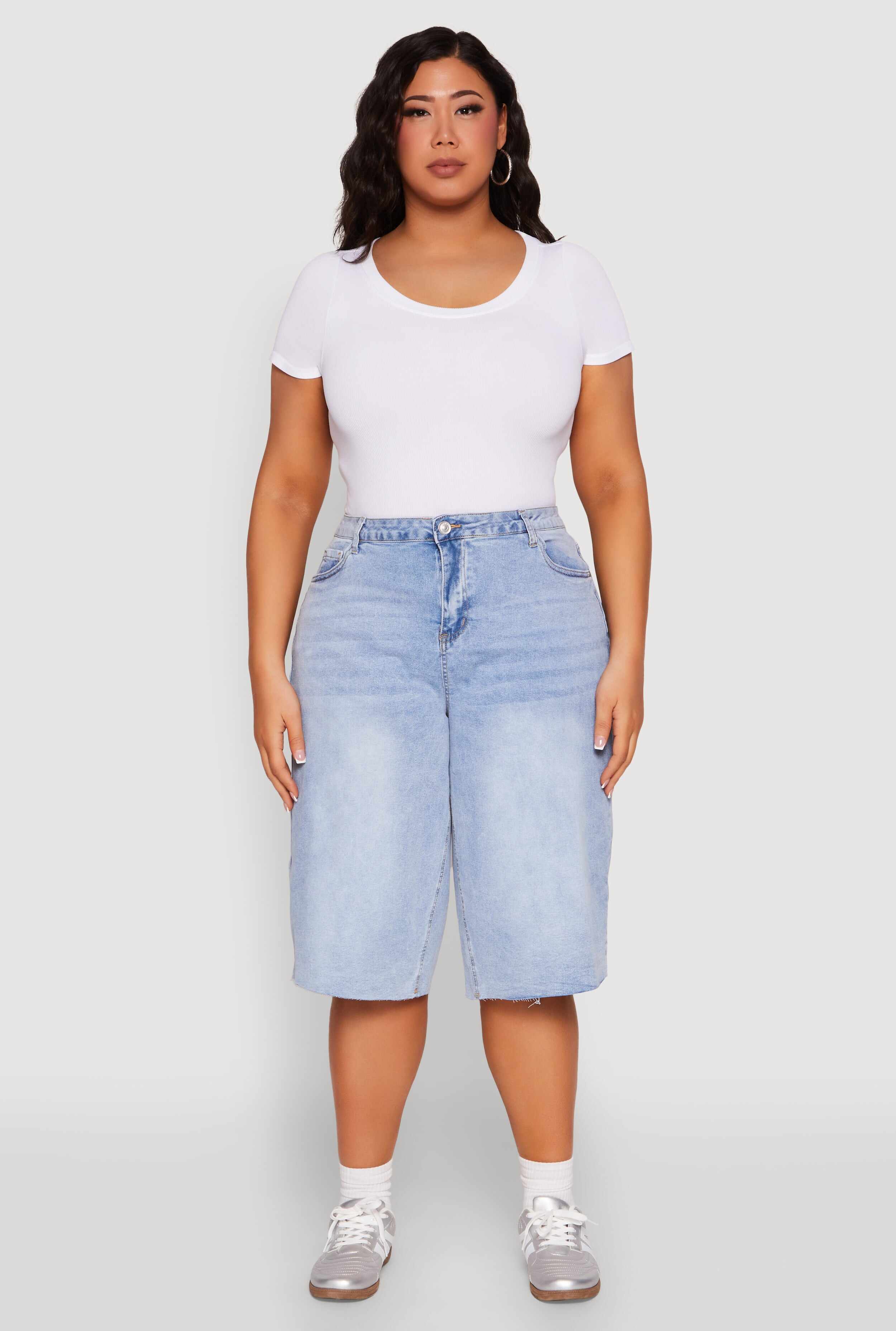 Plus Size WAX High Waisted Bermuda Shorts