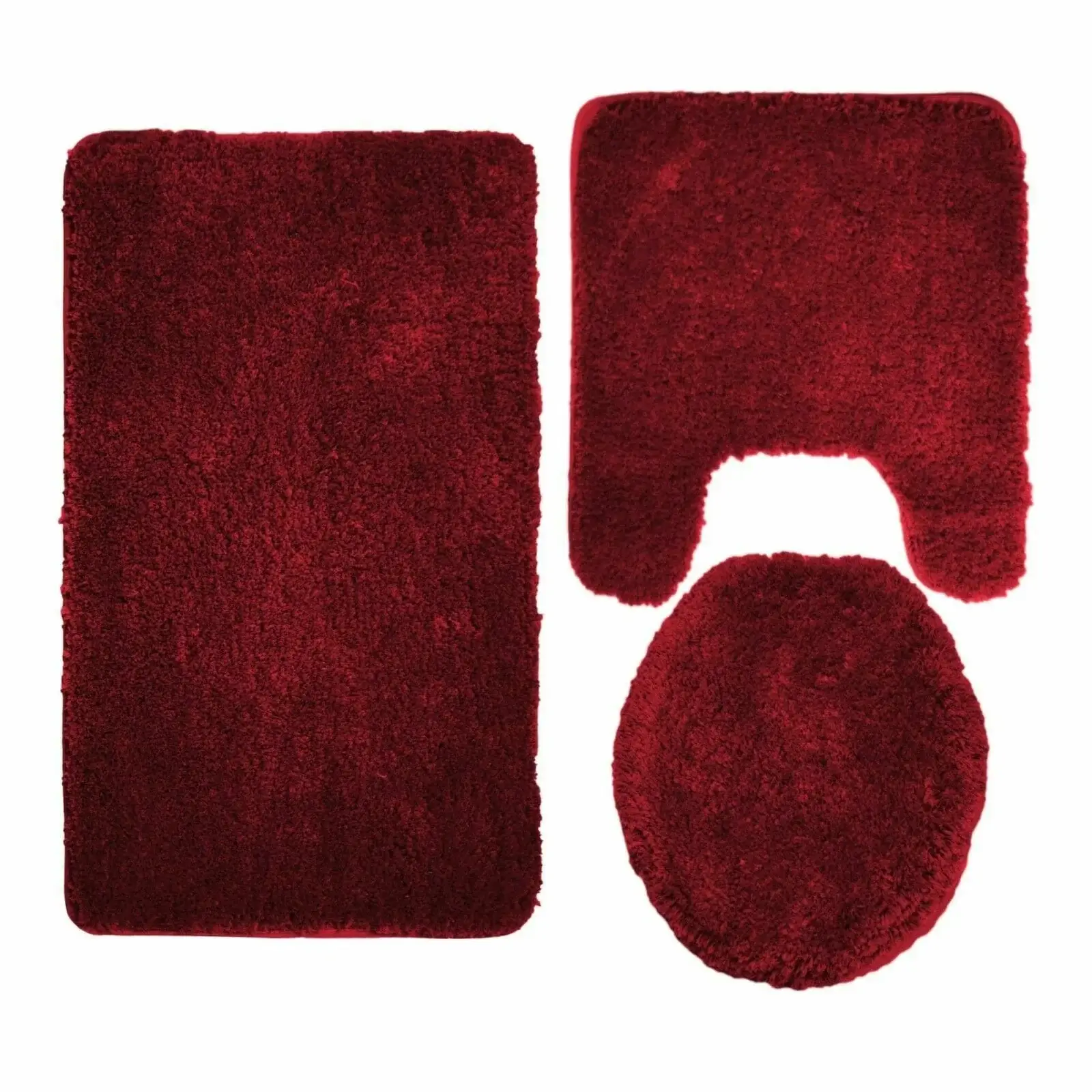 Queen Mary 3 Piece Bathroom Rug Set, Luxury Soft Plush Bath Mat, Contour Rug, Lid Cover, Non-Slip