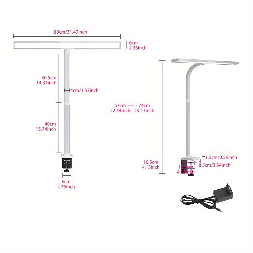 Home, Study, Office LED Desk Lamp, Eye-catching Desk Lamp with Adjustable Flexible Gooseneck Without Desktop Adjustment, Desk Lamp with Fixture for Reading, Study, University Dormitory Room