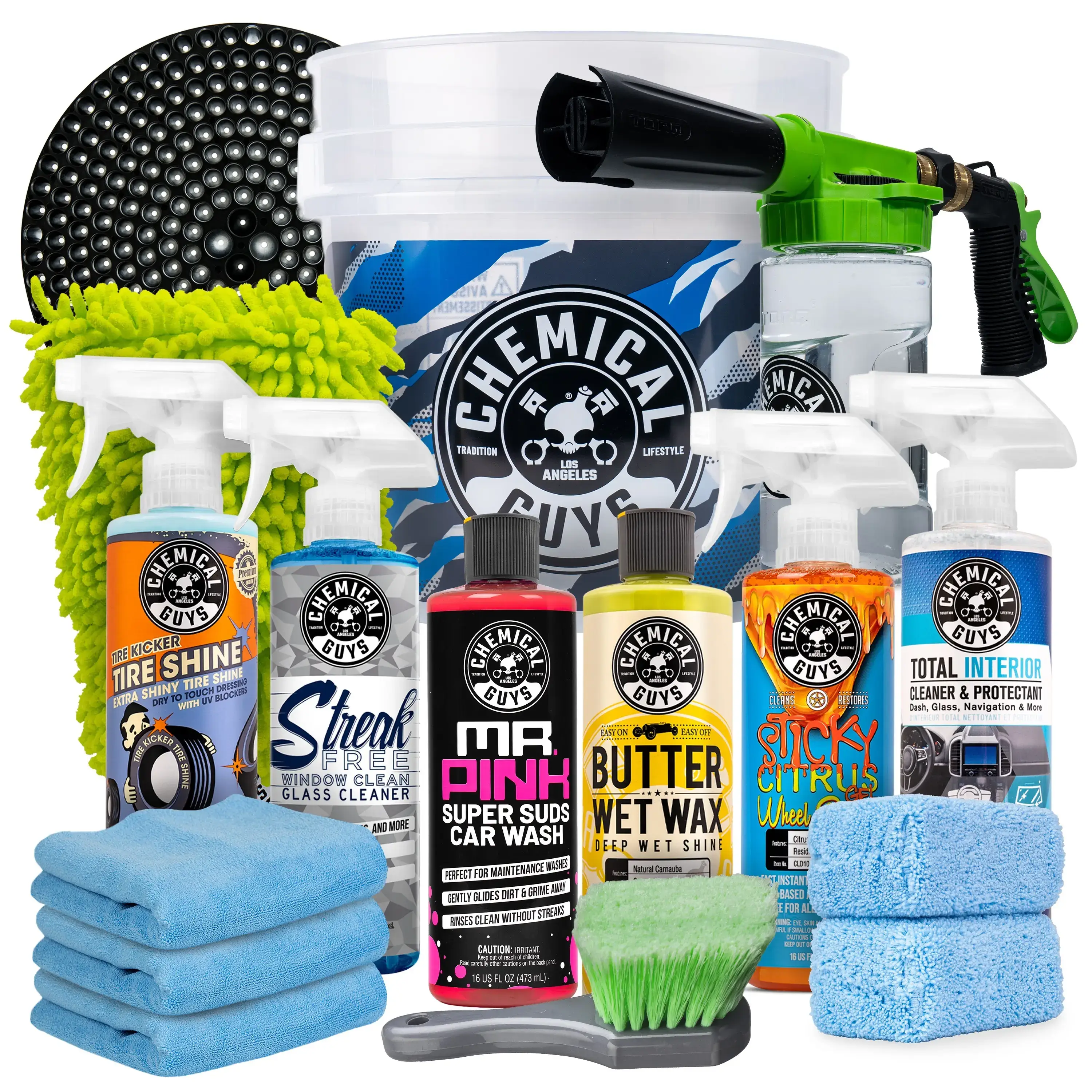 16-Piece Car Wash & Interior Detailing Kit, Vehicle Washing Set with Camo Bucket, Foam Cleaner, Premium Soap & Microfiber Cloth for Auto Care