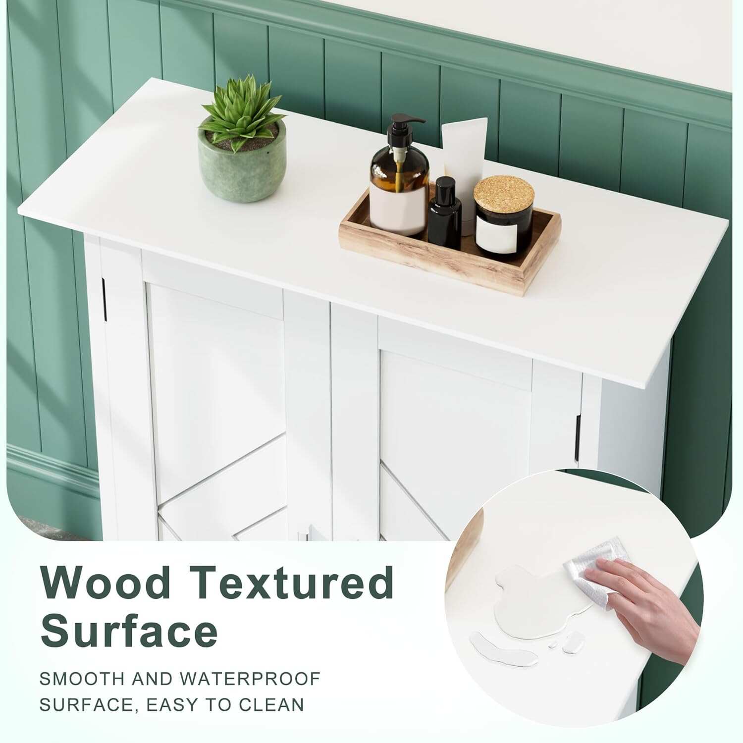 VECELO Freestanding Bathroom Floor Storage Cabinet