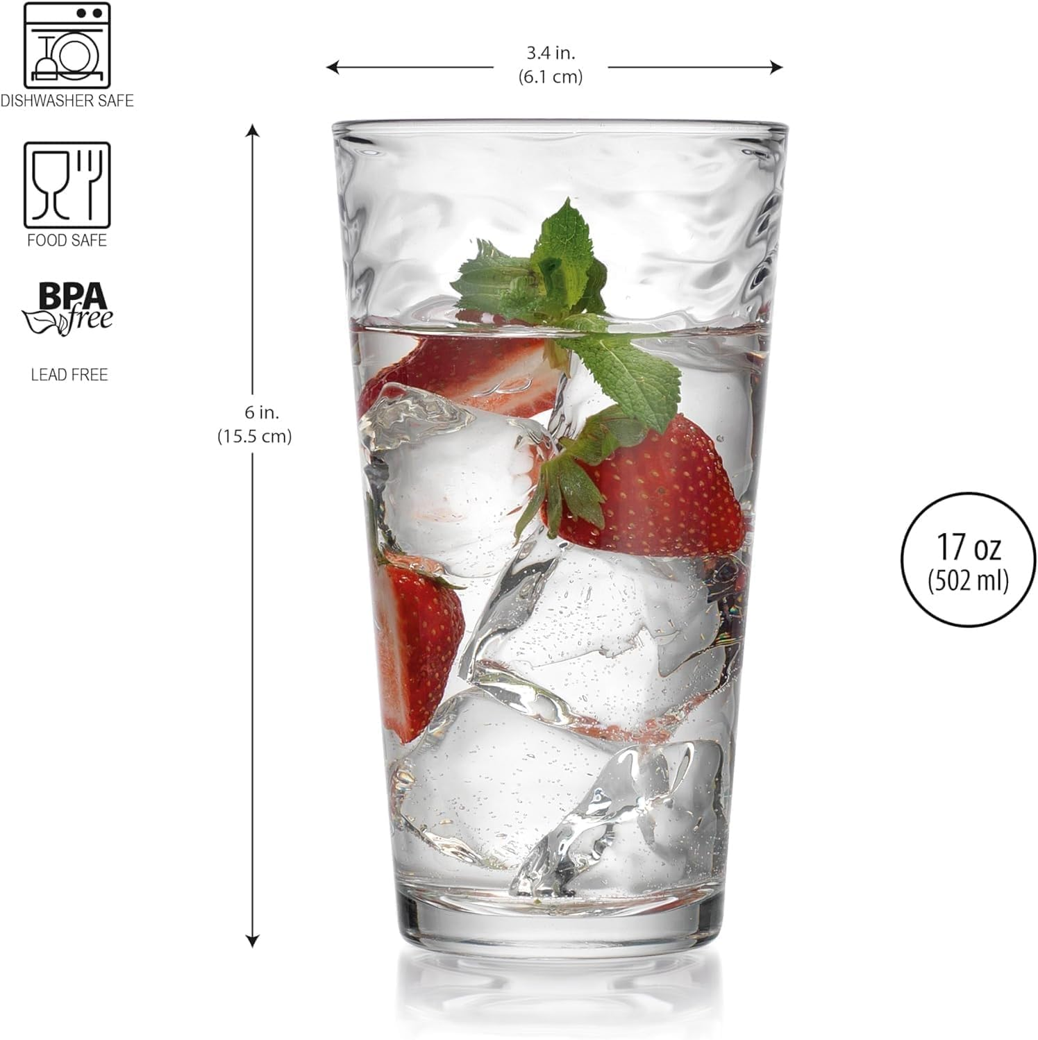Glaver's Drinking Cup: 10 tall ball-shaped glass cups, 17 ounces (approximately 481.9 grams) cooling glassware. Elegant kitchen glasses for daily use in both home and bar settings. Suitable for water, juice, cocktails, iced tea.
