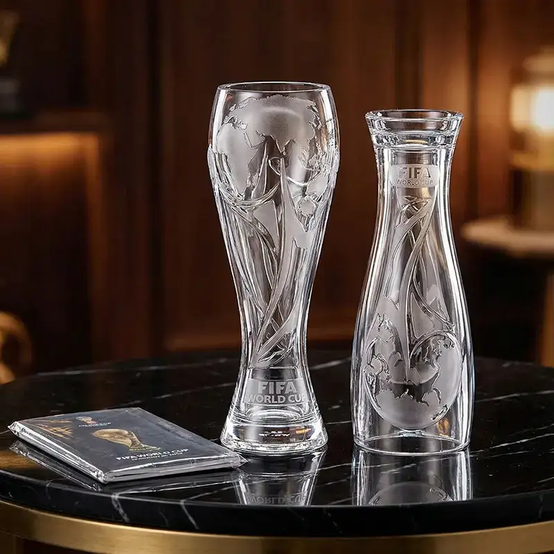 2026 Gift Set!  2 Large Ceramic Beer Mugs & Gold Trophy Opener | Durable Drinkware for Soccer Lovers & Home Bar ️ Reuse