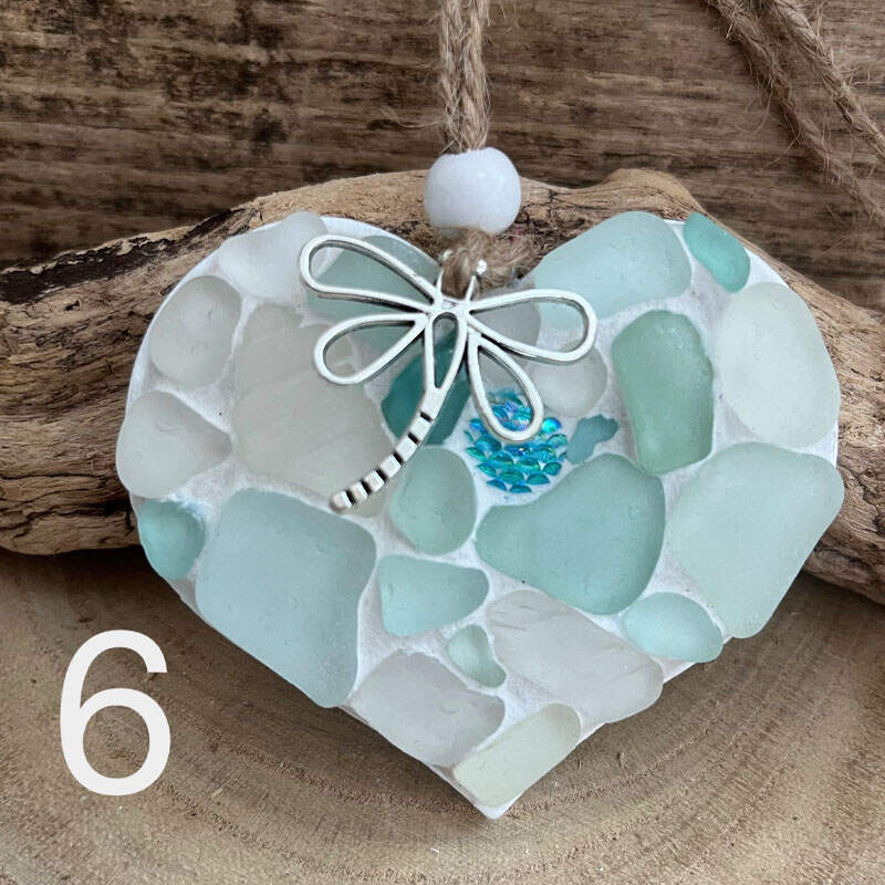 Sea Glass Heart Shape Ornament