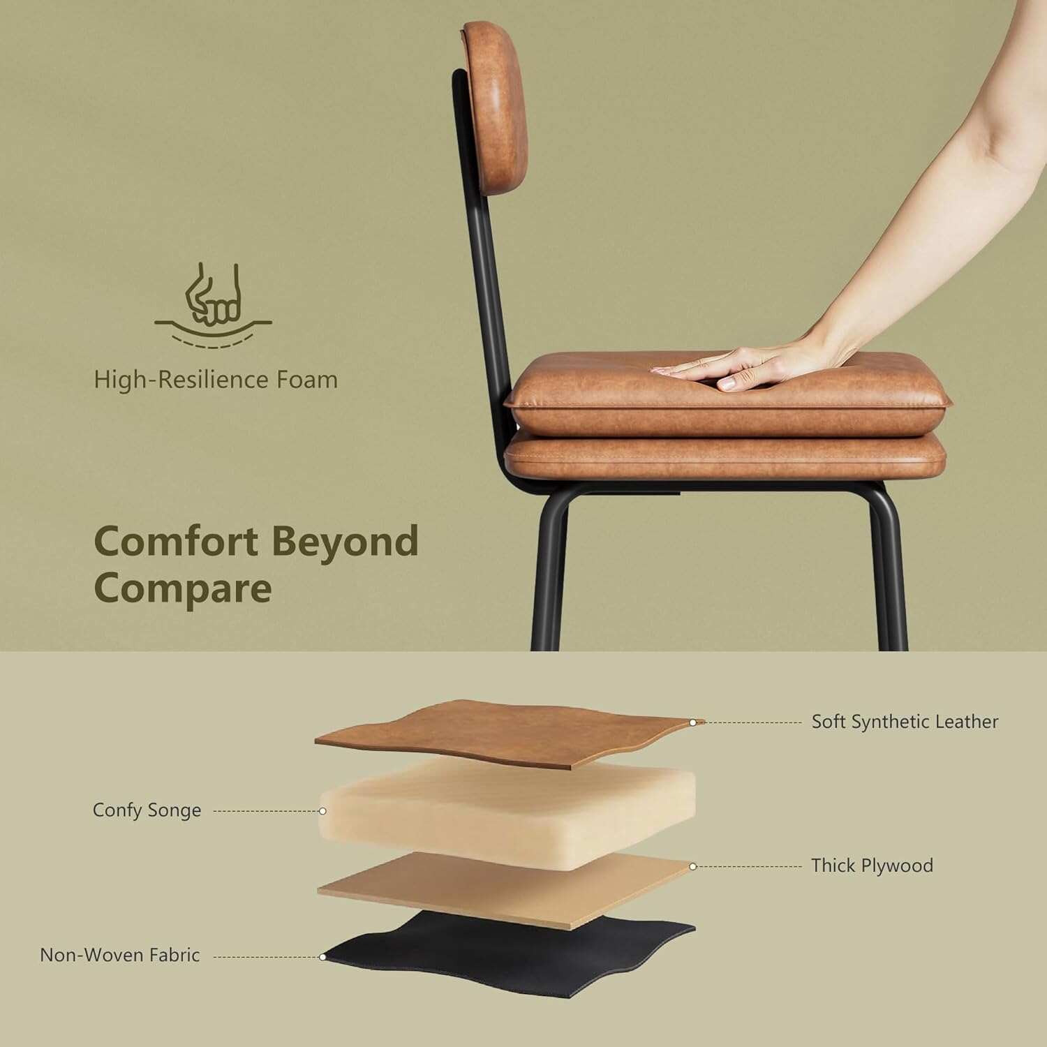 VECELO Bar Stools Set of 2