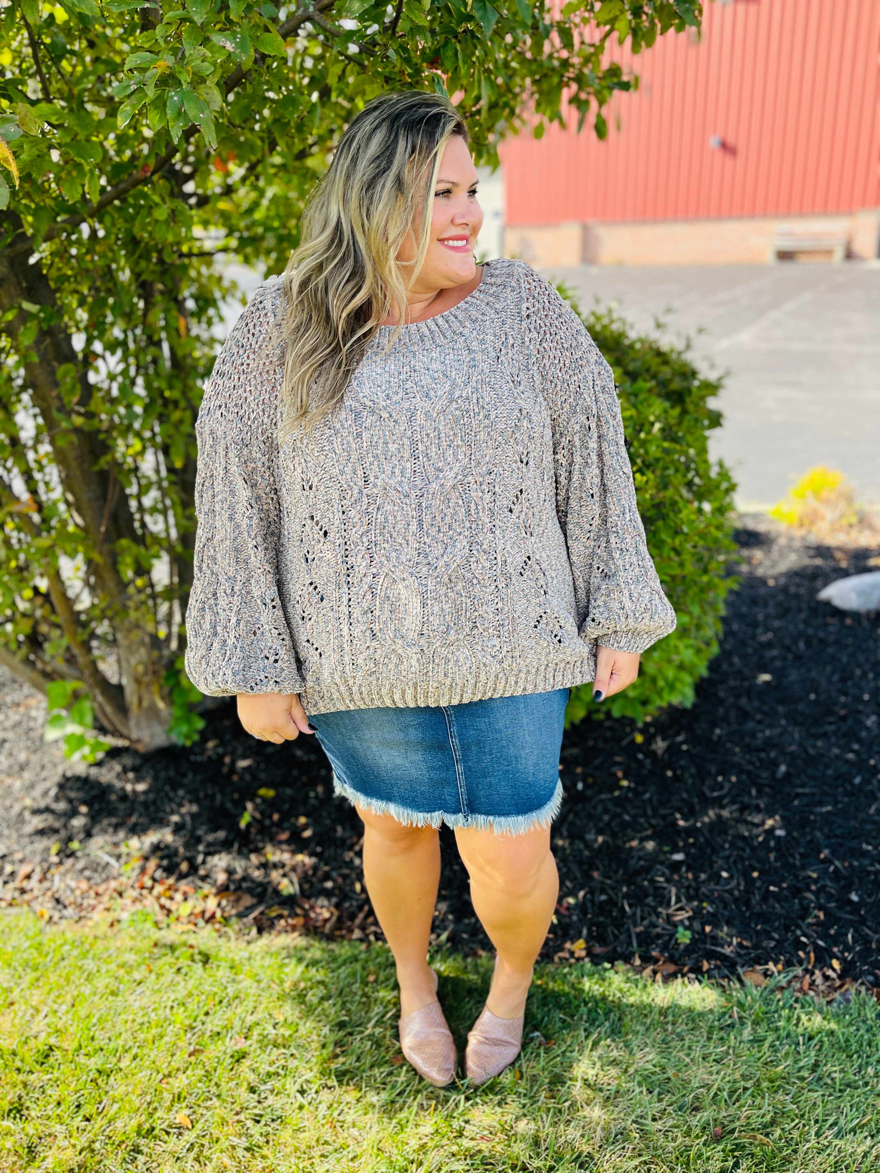 Plus/Reg Fray It Again Denim Skirt