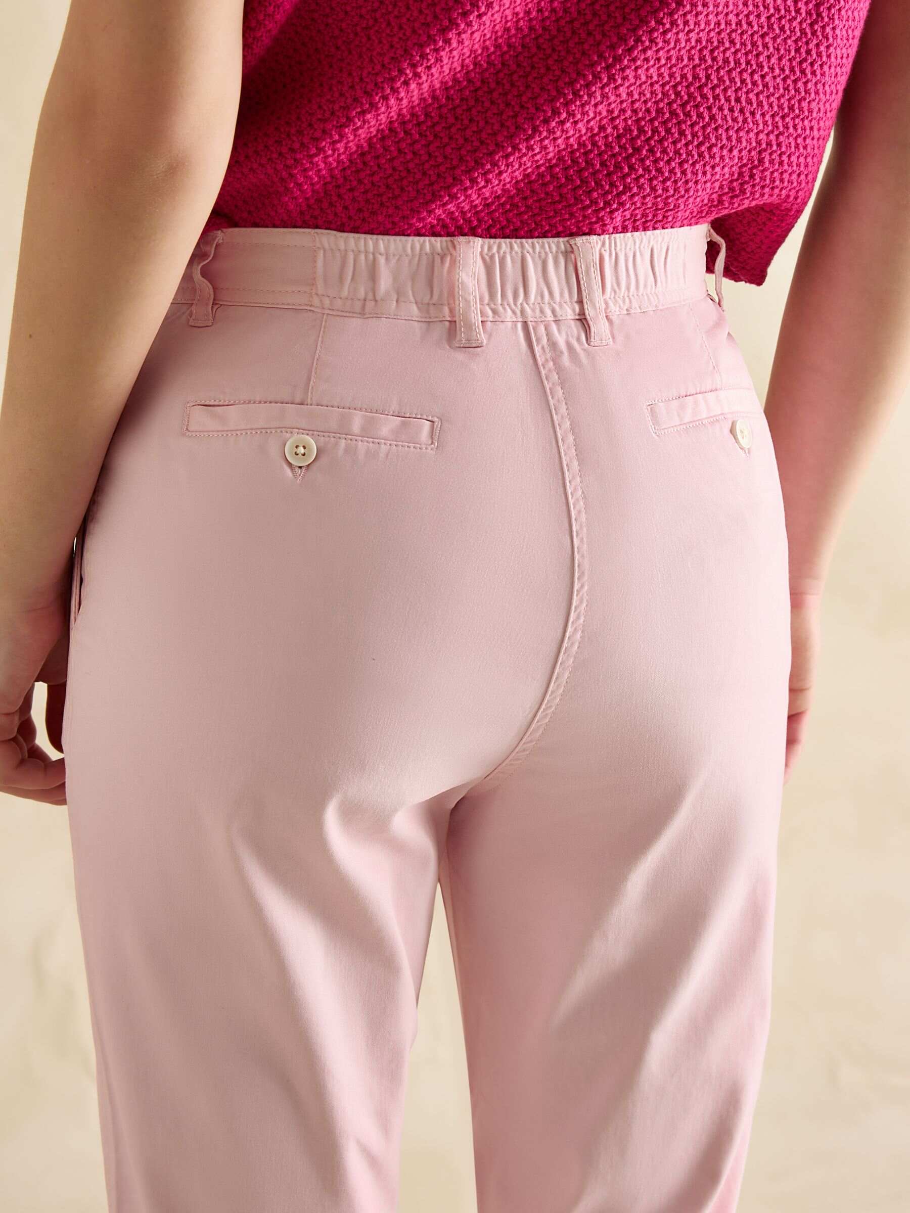 Slim Straight Pink Chino Trousers