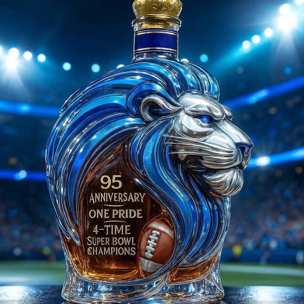 Detroit Lions Honorary Commemorative Whisky Bottle