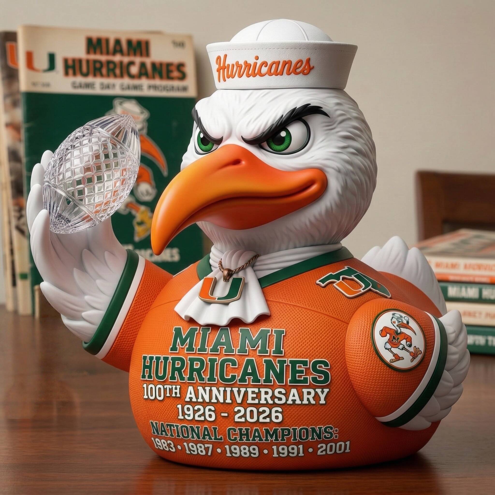 Miami Hurricanes 100th Anniversary Collectible Duck