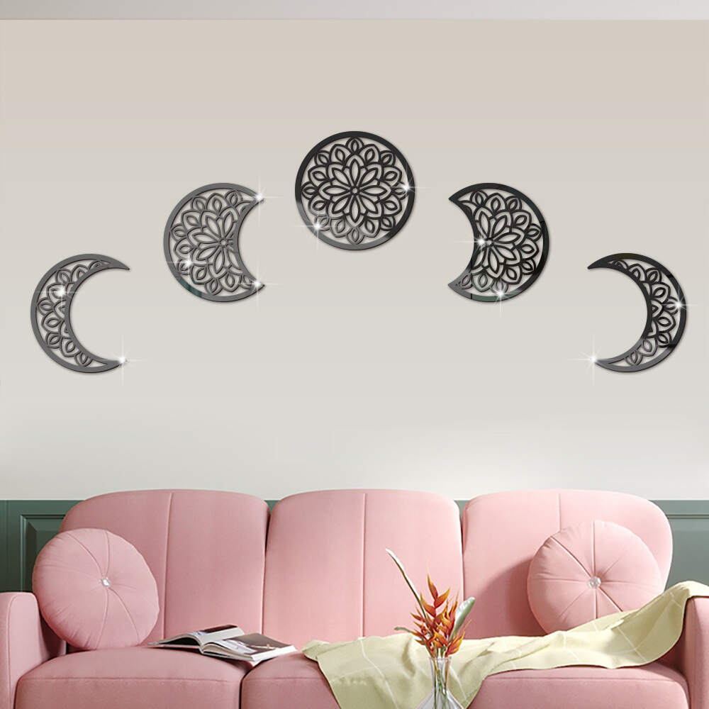 3D Stereoscopic Moon Phase Change Acrylic Mirror Surface Sticker Home Decoration Self-Adhesive Wall Sticker