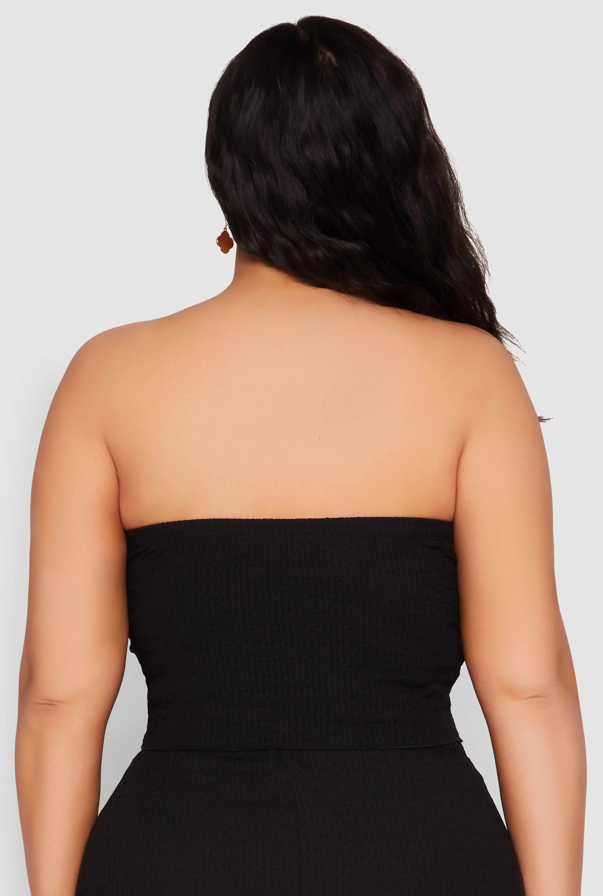 Plus Size Almost Famous Textured Hanky Hem Tube Top