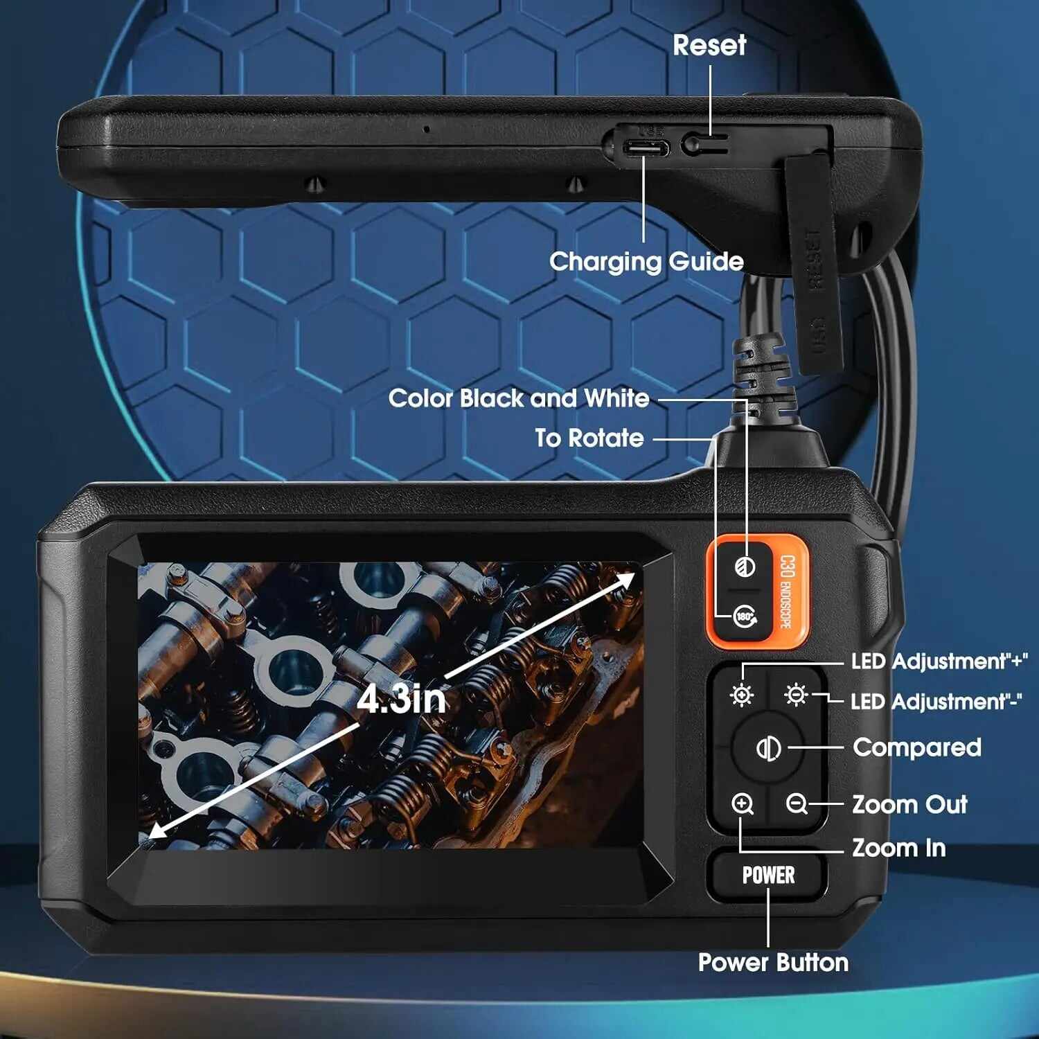 Industrial Endoscope Camera - 4.3