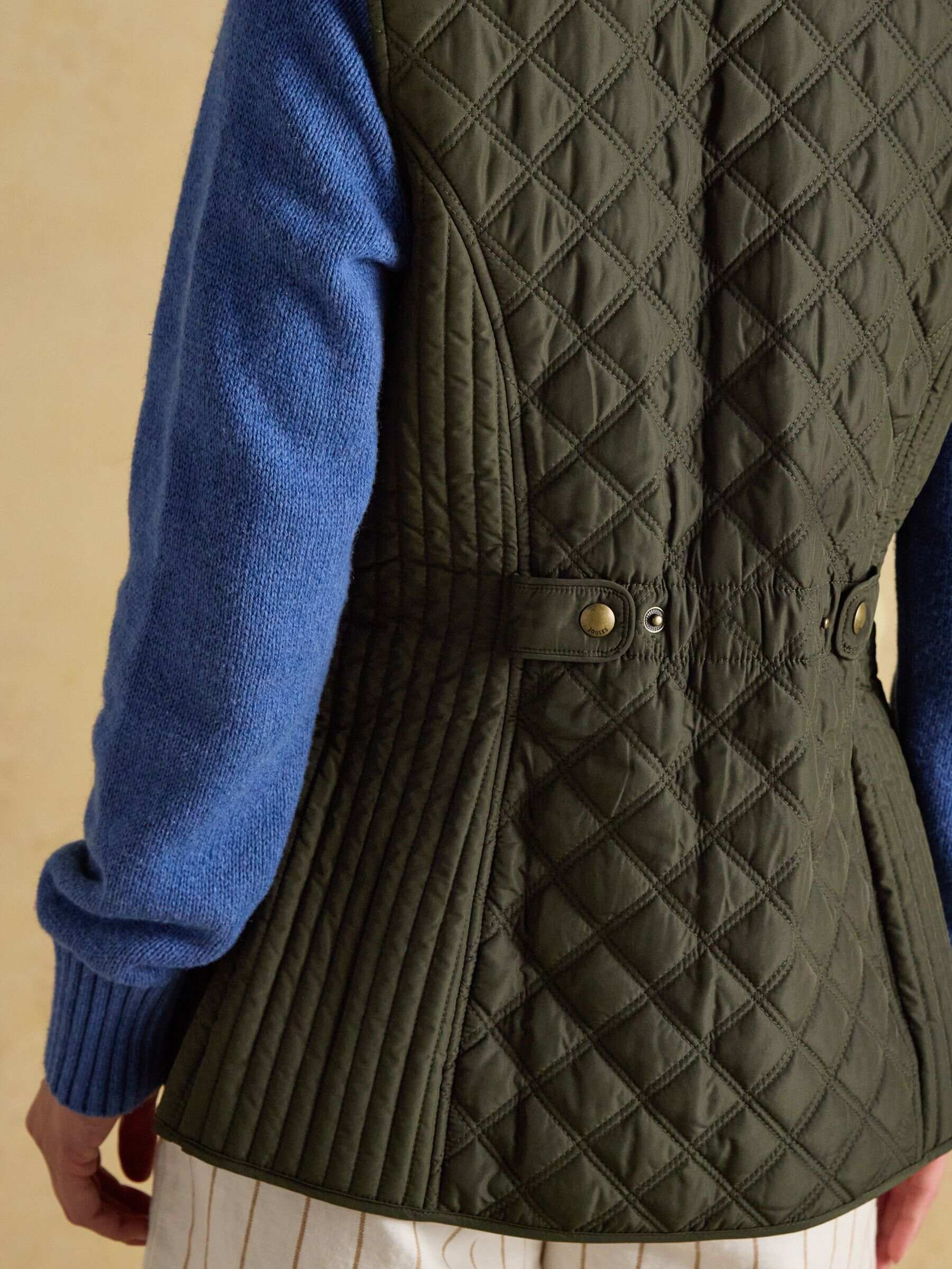 Minx Khaki Green Showerproof Diamond Quilted Gilet