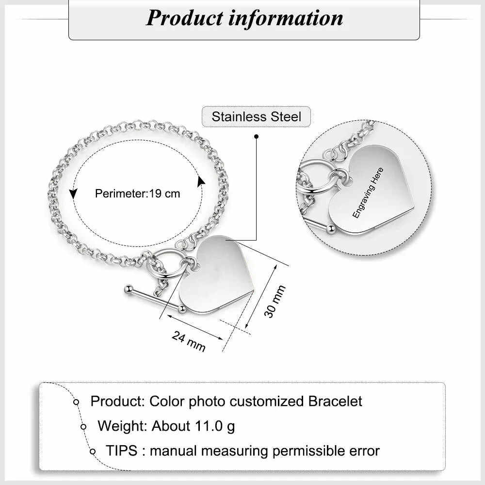 National Parents' Day❤Personalized Engraved Heart Bracelet I'm Always With You - Memorial Gift For Family, Friend