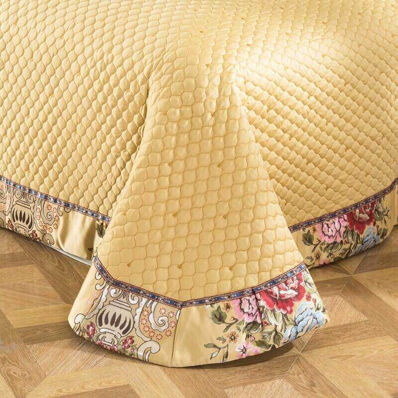 Kaleyra Silver Golden Silk Satin Cotton Duvet Cover Set