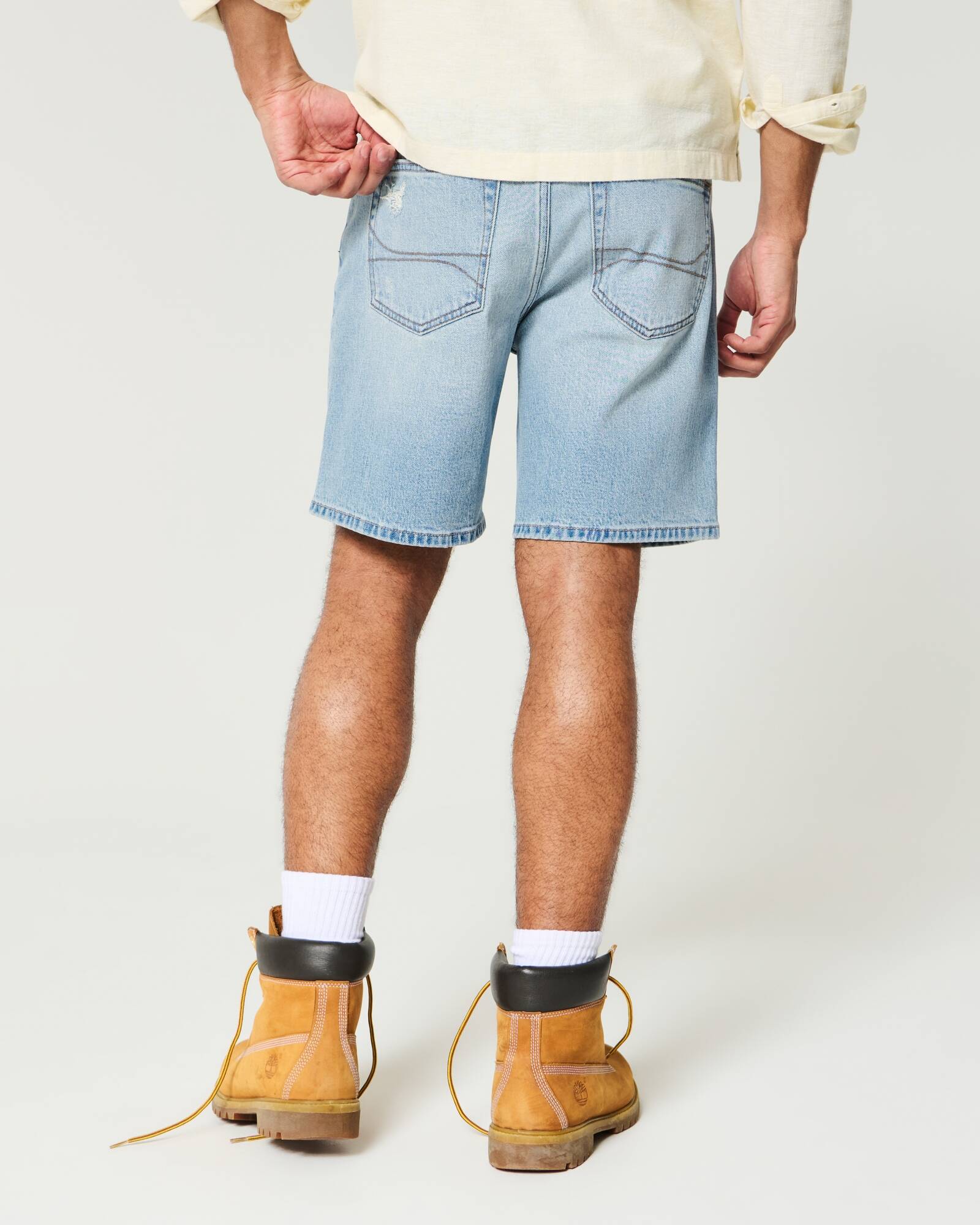 Above-the-Knee Loose Denim Shorts