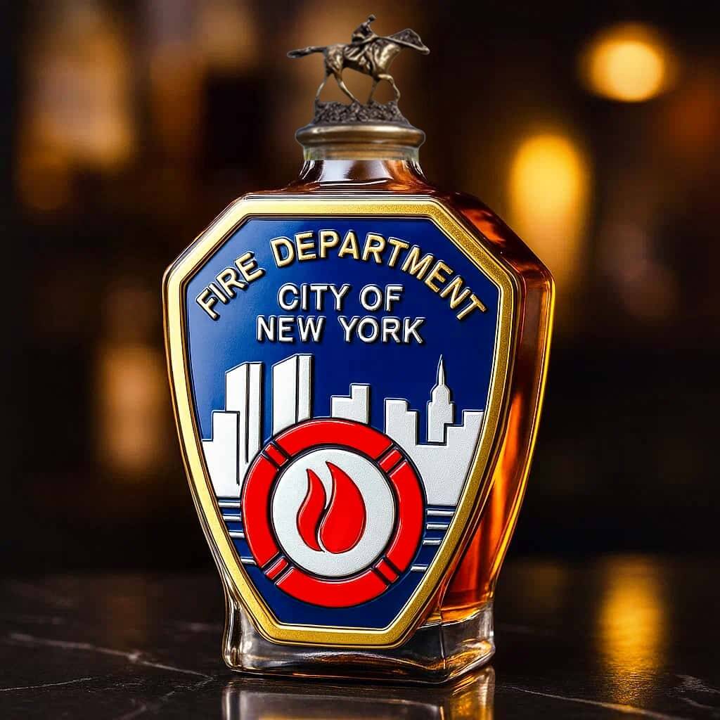 Fire Department of New York 160th Anniversary Whiskey Bottle