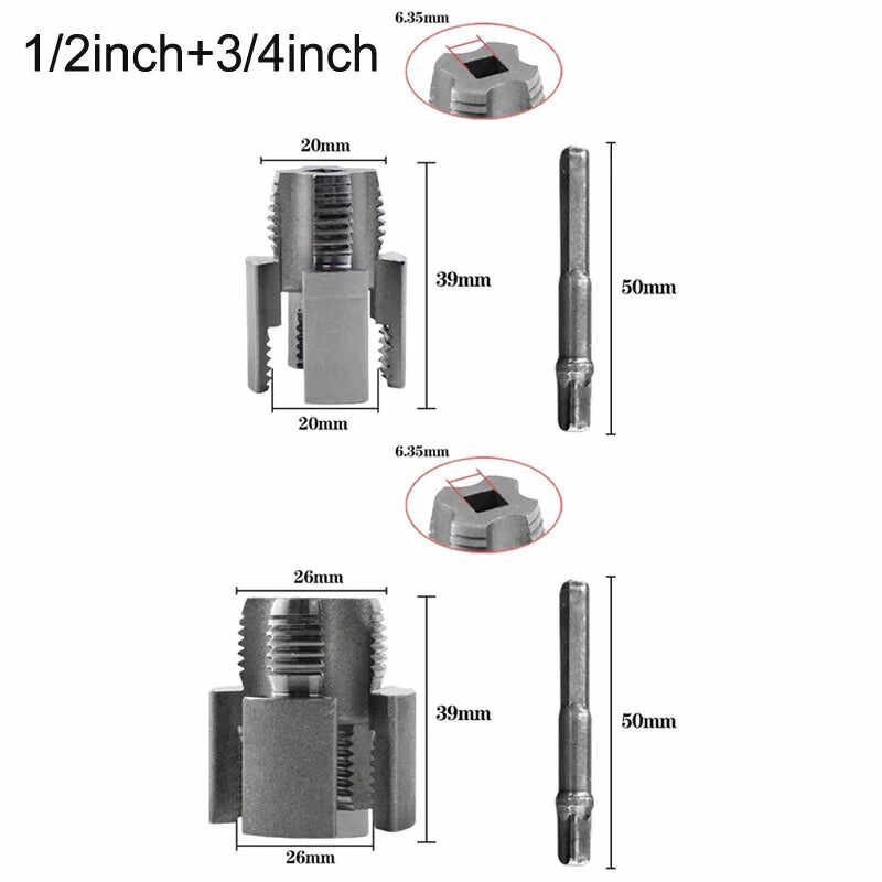 2 Pack PVC Pipe Threader 1/2 and 3/4