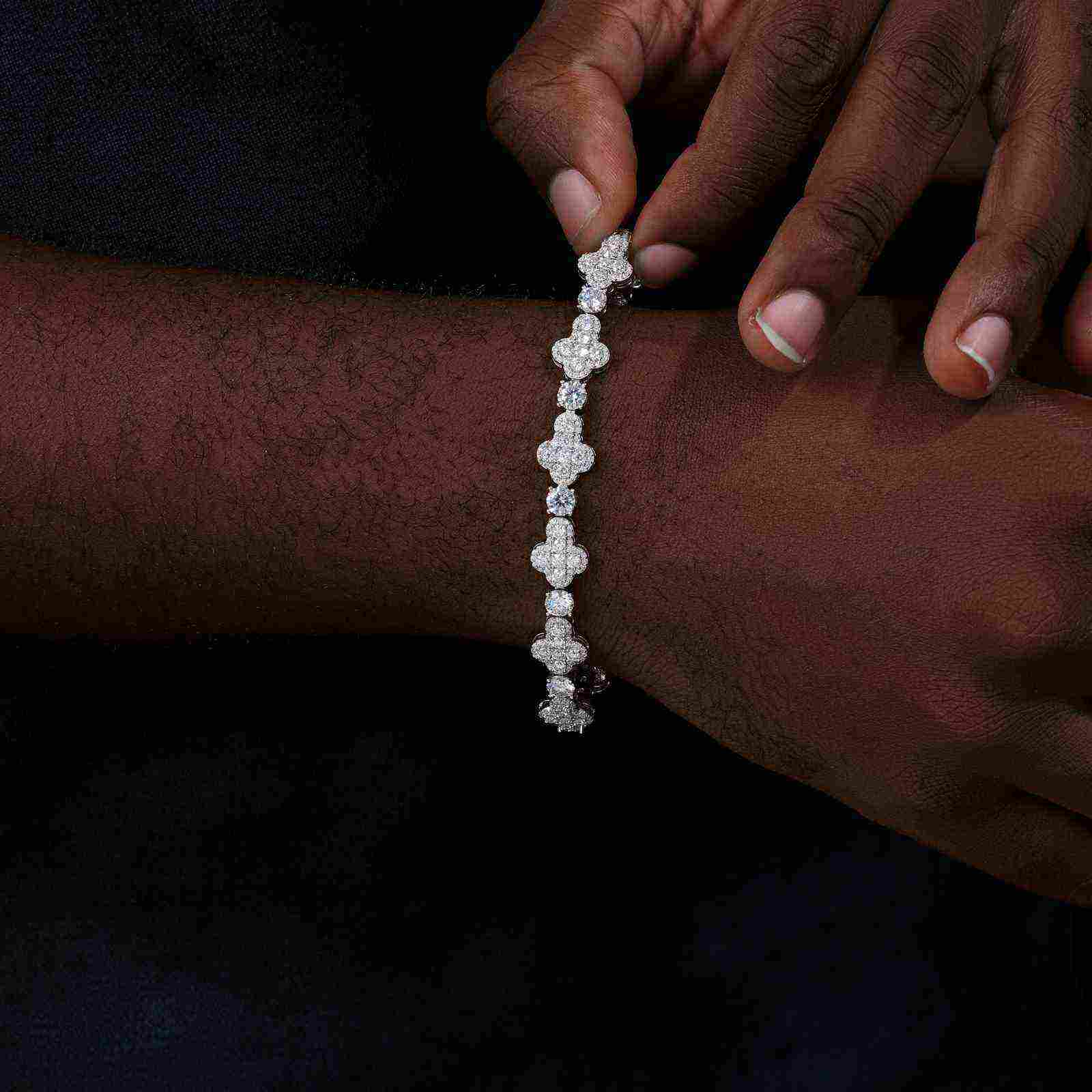 TestTest 10mm S925 Moissanite Cross Tennis Bracelet