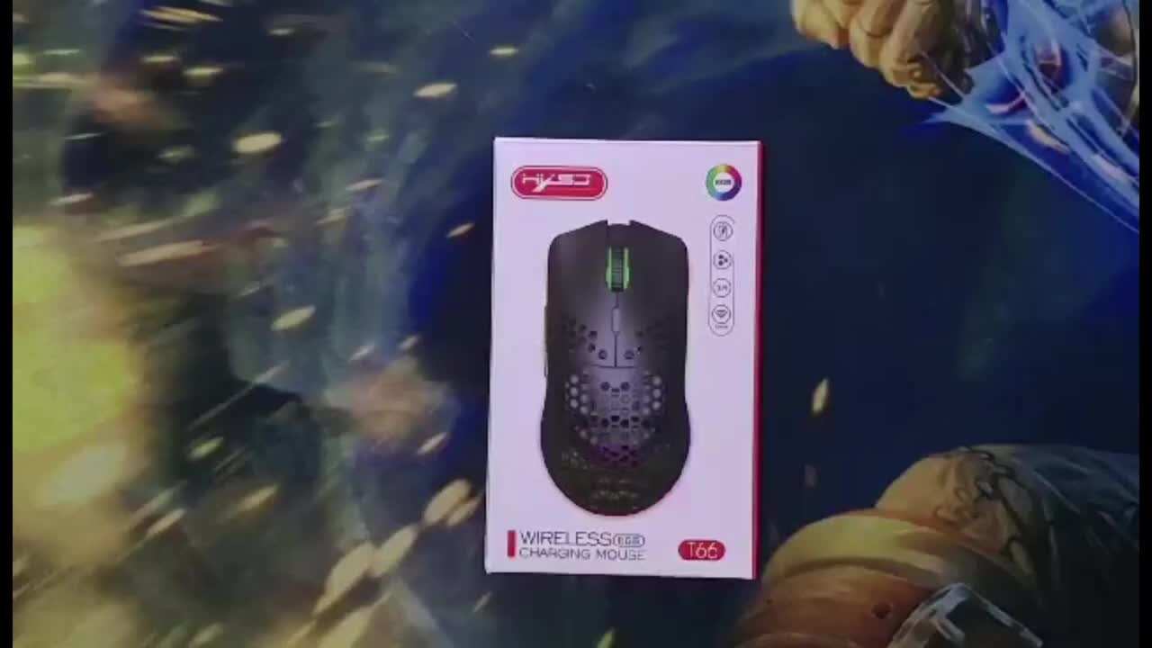 RGB Wireless Gaming Mouse,Ultra-Lightweight Honeycomb Shell Mice With 2.4G Wireless Rechargeable,RGB Spectrum Backlit,7 Buttons,3200DPI,Ergonomic Long Battery Life For PC,PS4 Gamers
