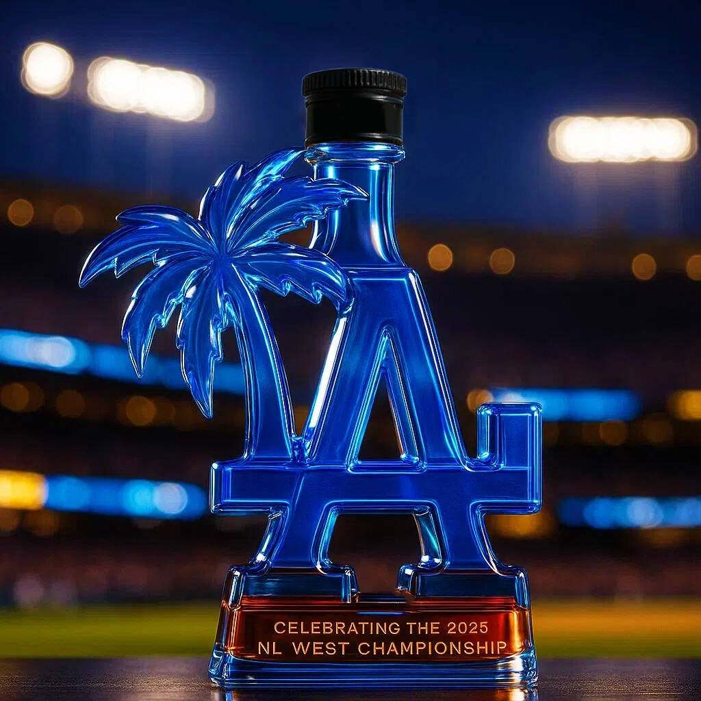 Commemorating Los Angeles Ds' 2025 NL WEST CHAMPIONSHIP Whiskey Bottle