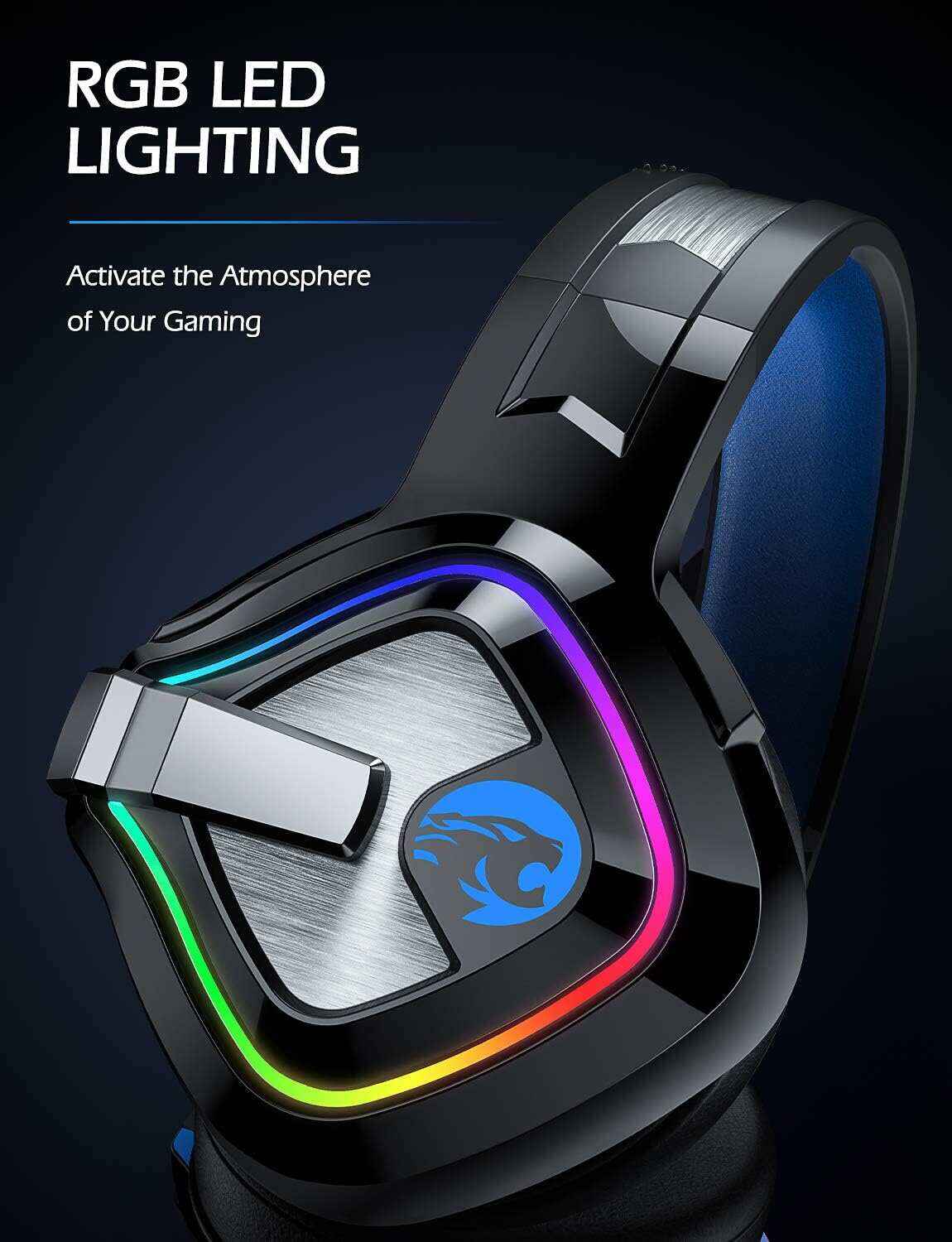 ZIUMIER Z66 Gaming Headset, Wired, Over-Ear, Noise Cancelling Mic, RGB Light, Stereo Surround Sound, Compatible with PS4, PS5, Xbox One, Laptop (Green)