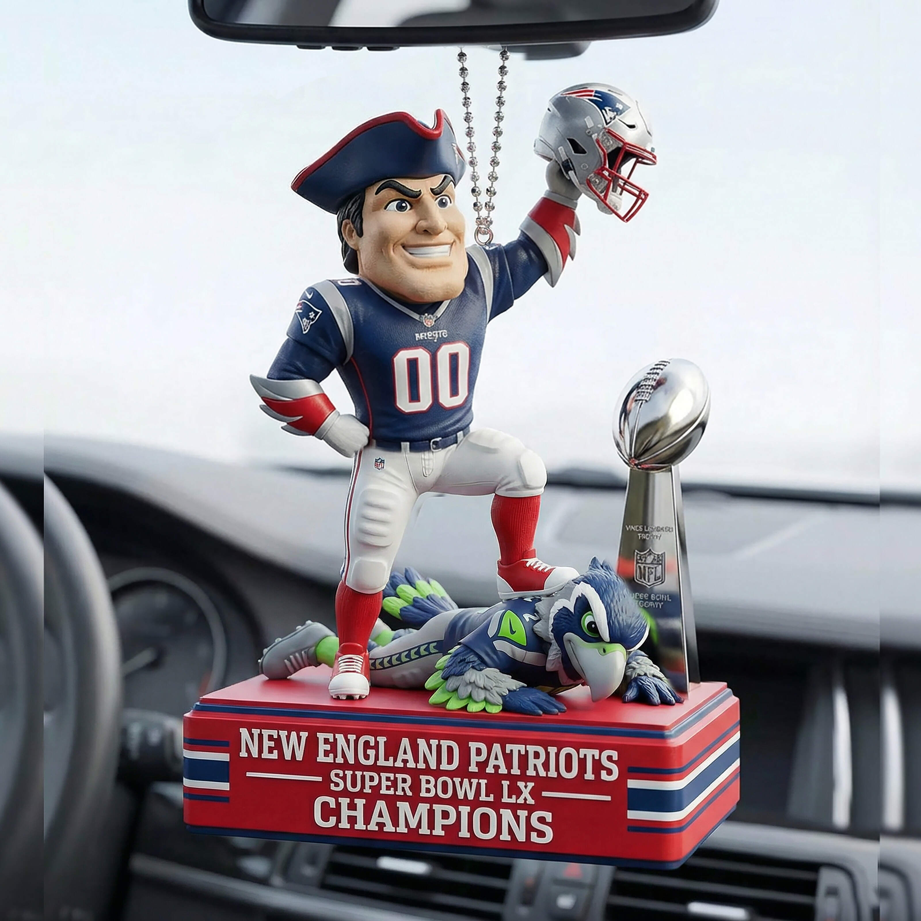 New England Patriots Super Bowl Championship Hanging Charm