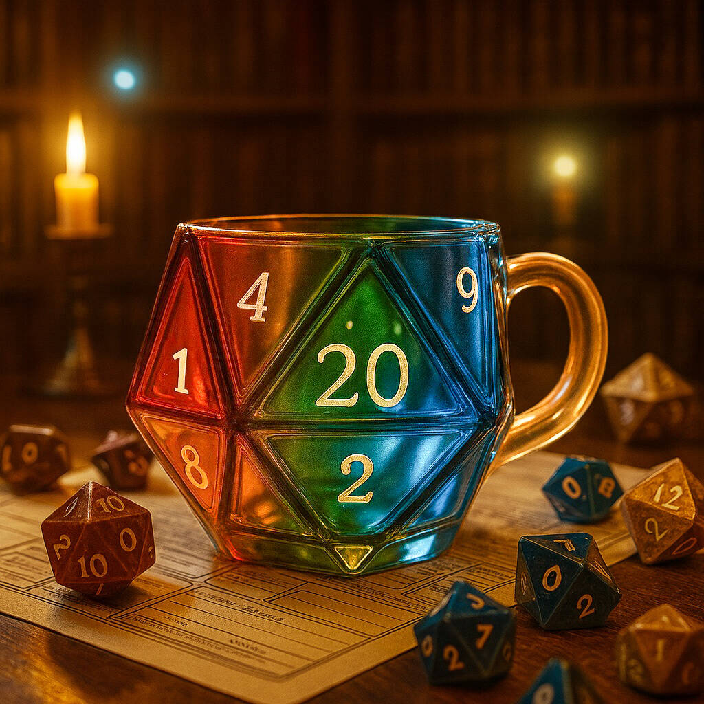 Rainbow Glass D20 Dice Cup