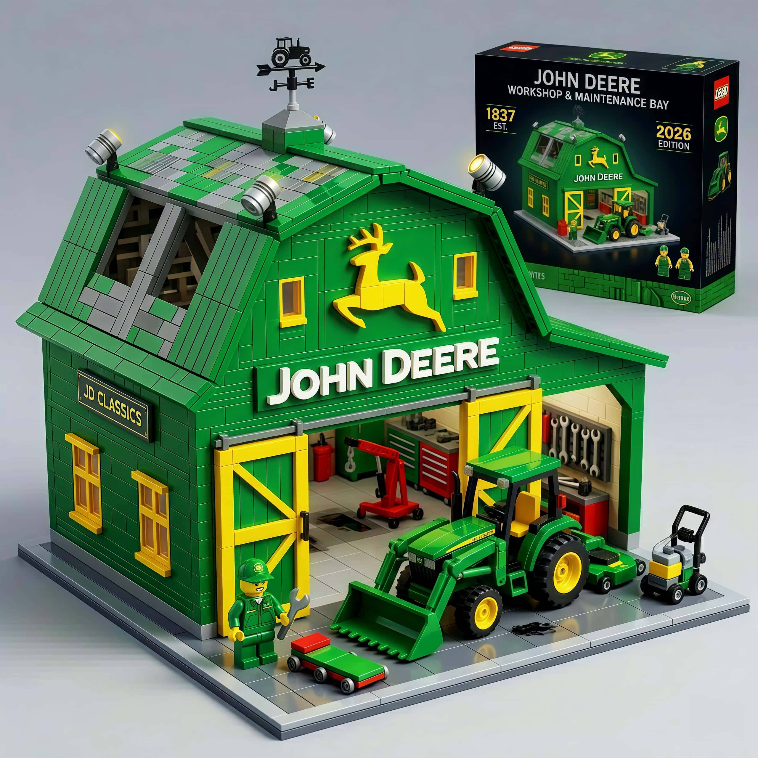 John Deere Barn & Tractor Building Set