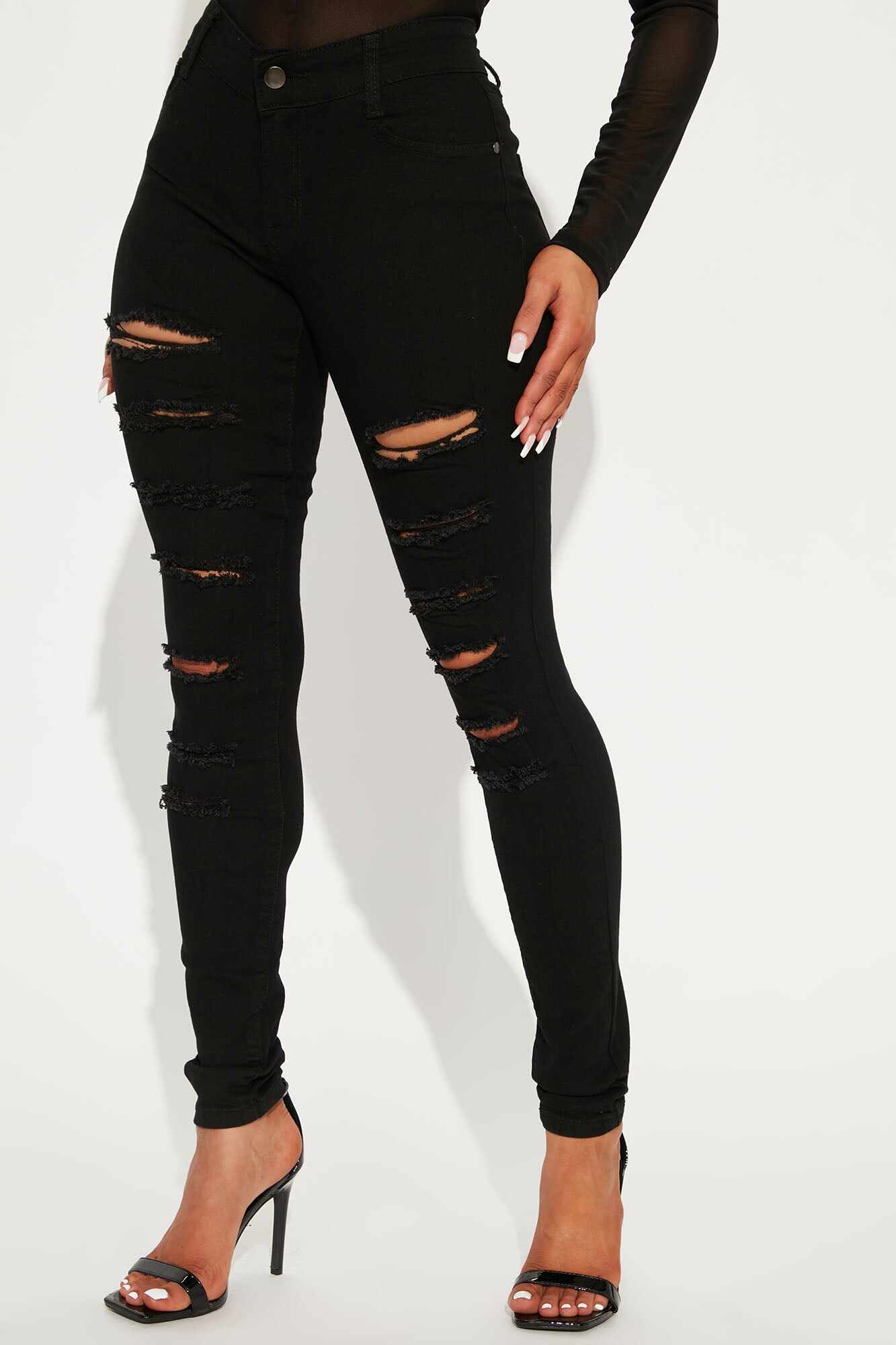 Lola Low Rise Skinny Jeans - Black