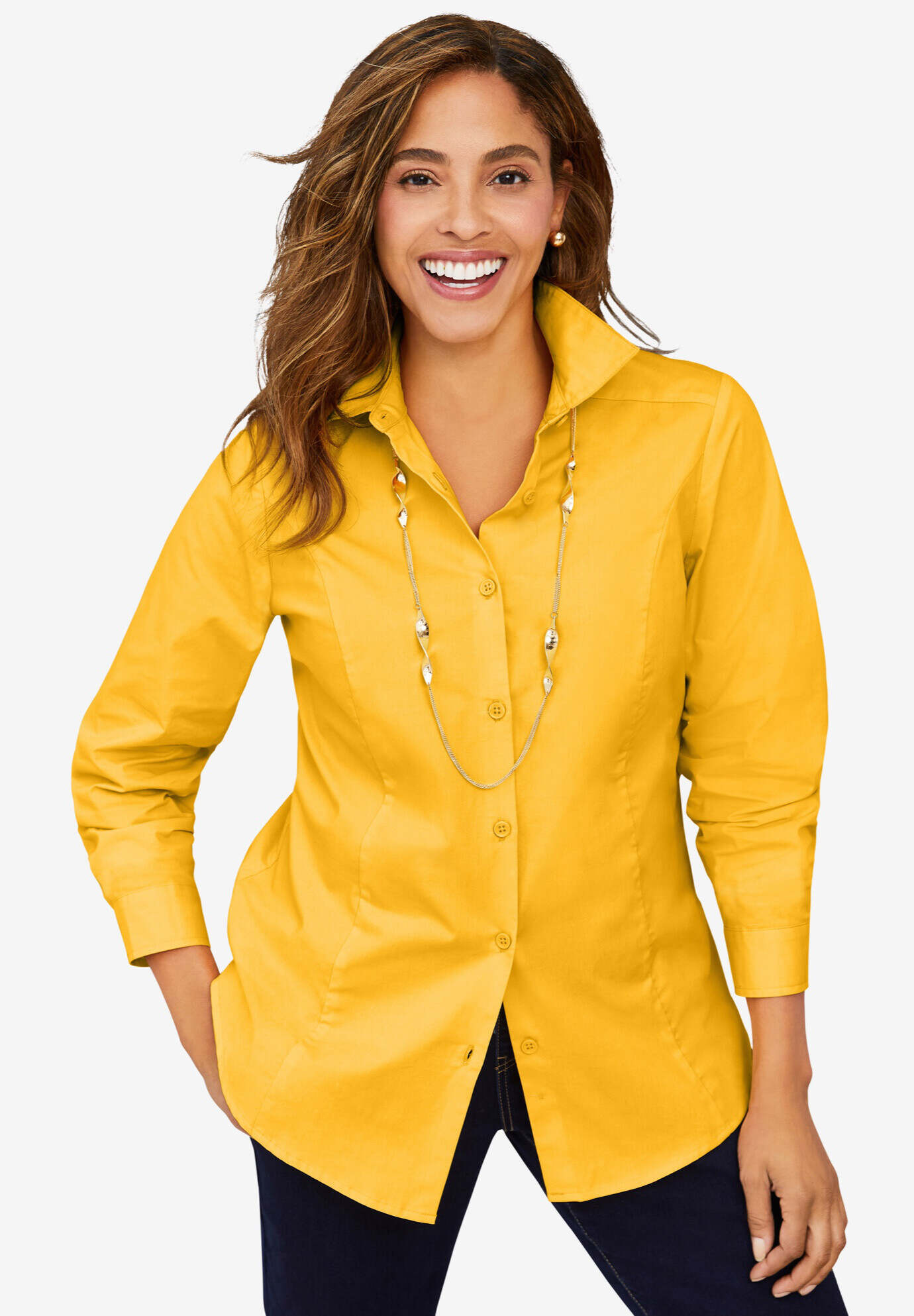 Stretch Cotton Poplin Shirt