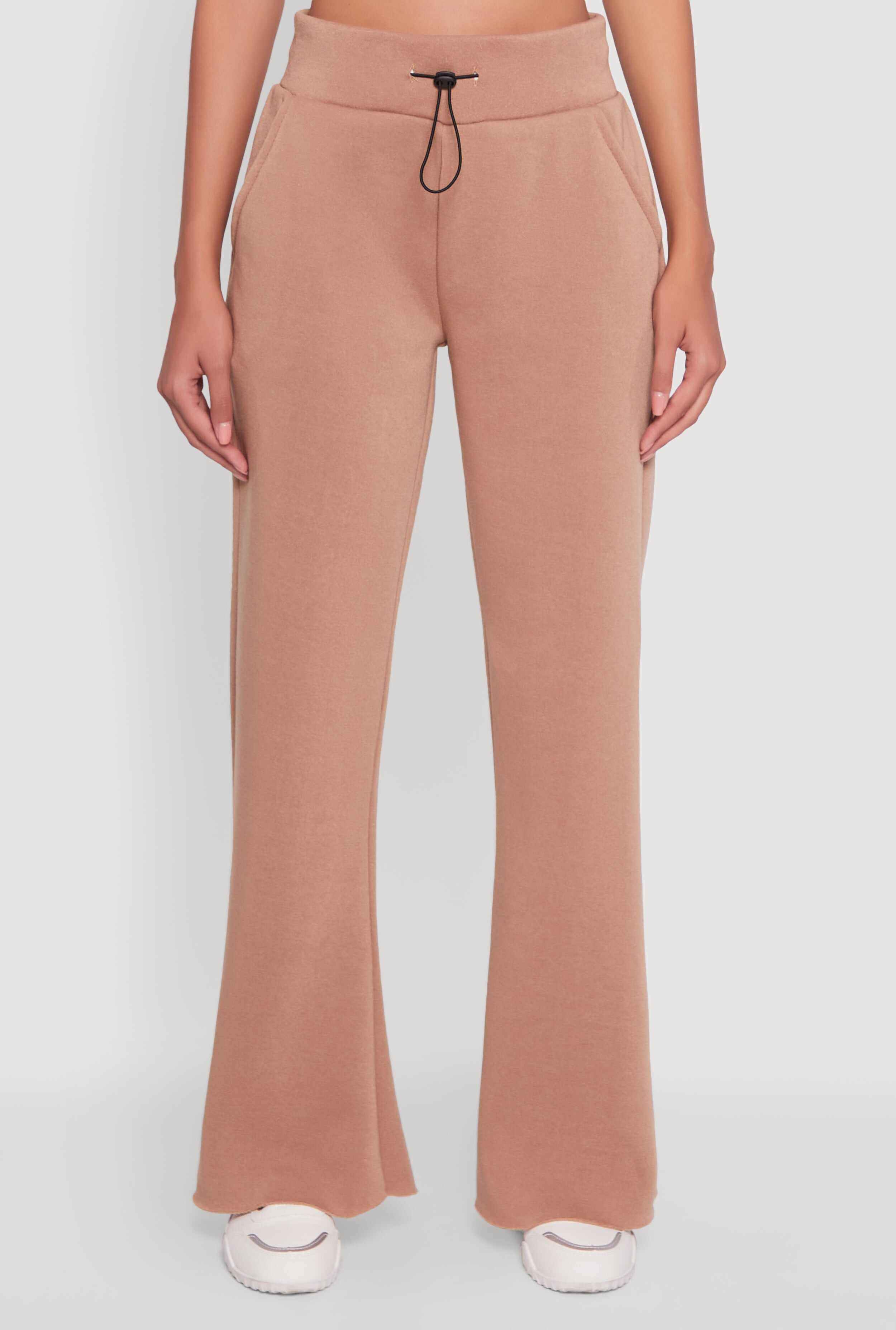 Toggle Drawstring Waist Flare Sweatpants