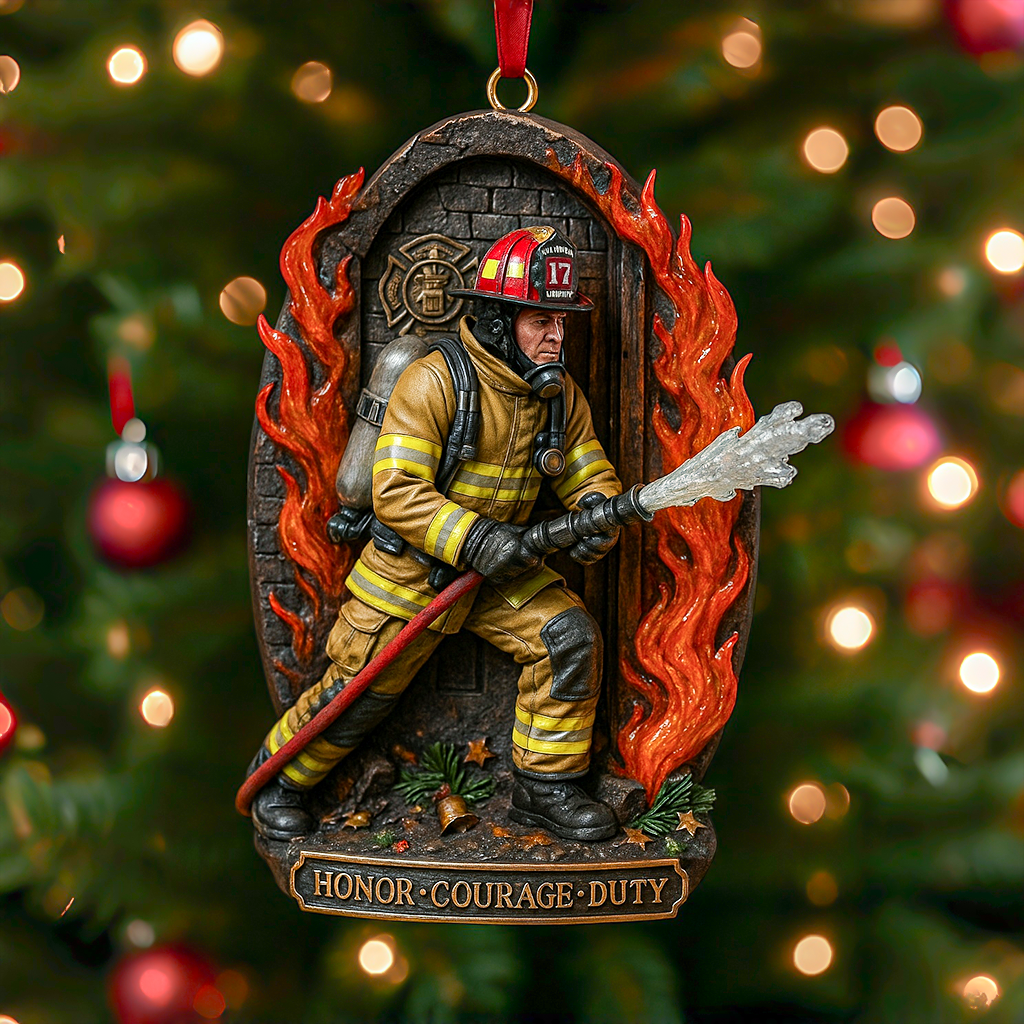 Firefighters  Tribute Christmas Ornament