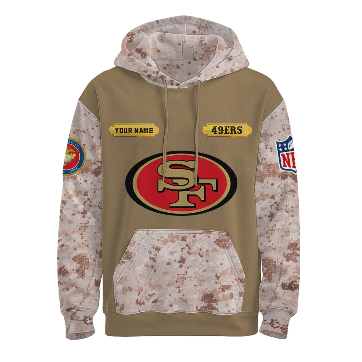 San Francisco 49ers | Premium NFL United States Marine Corps 3D Hoodie TD